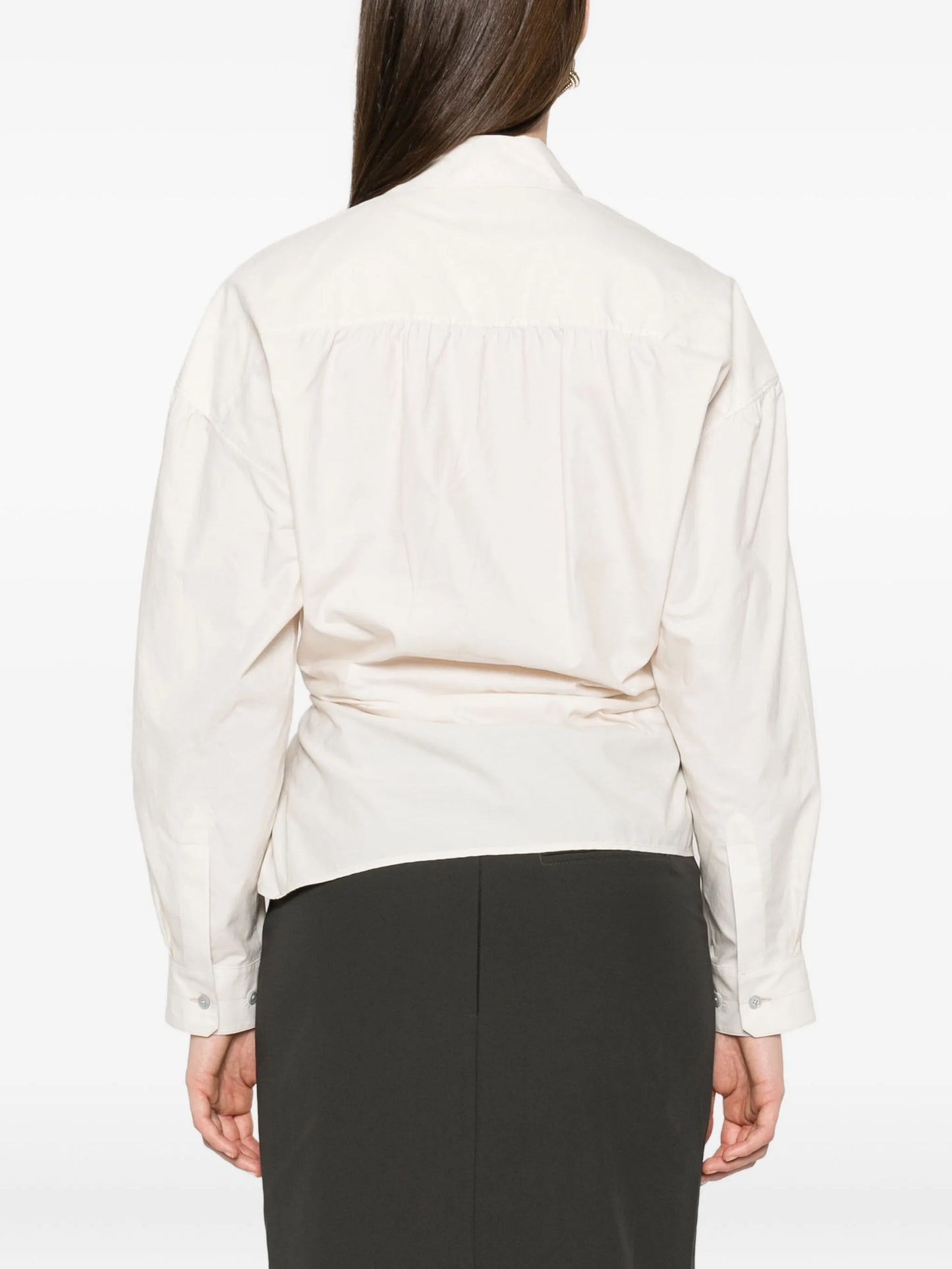 straight-collar twisted shirt