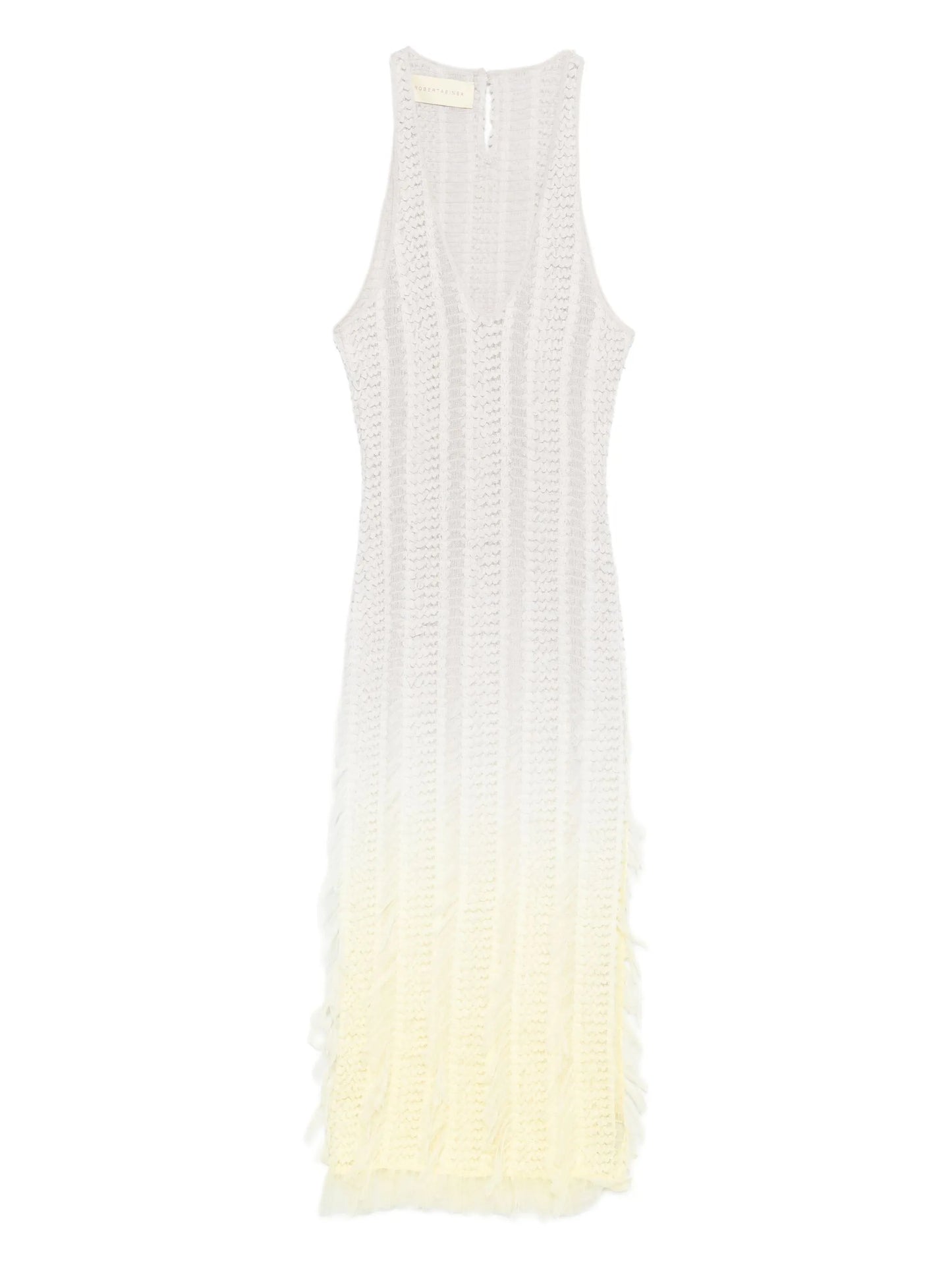 Angel plunge-neck ombré midi dress