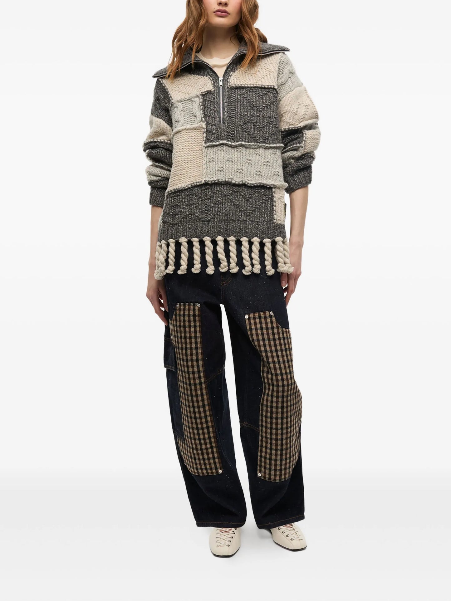 panelled sweater