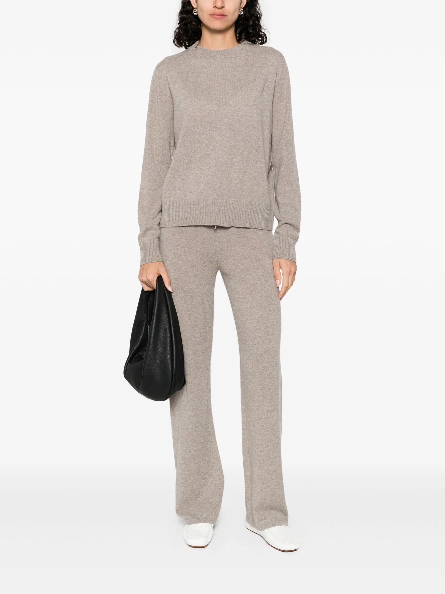 Knit cashmere set jumper and straight leg trousers