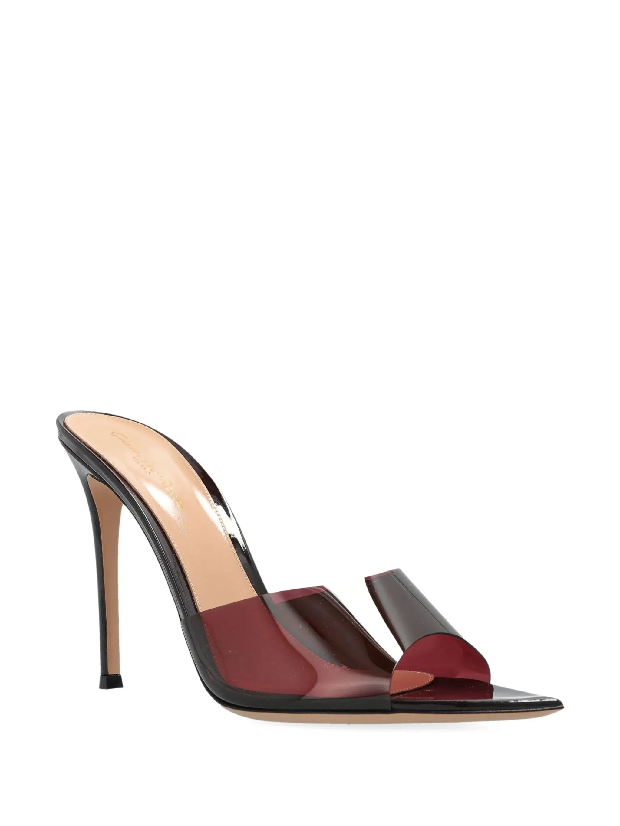 100mm leather heeled mules