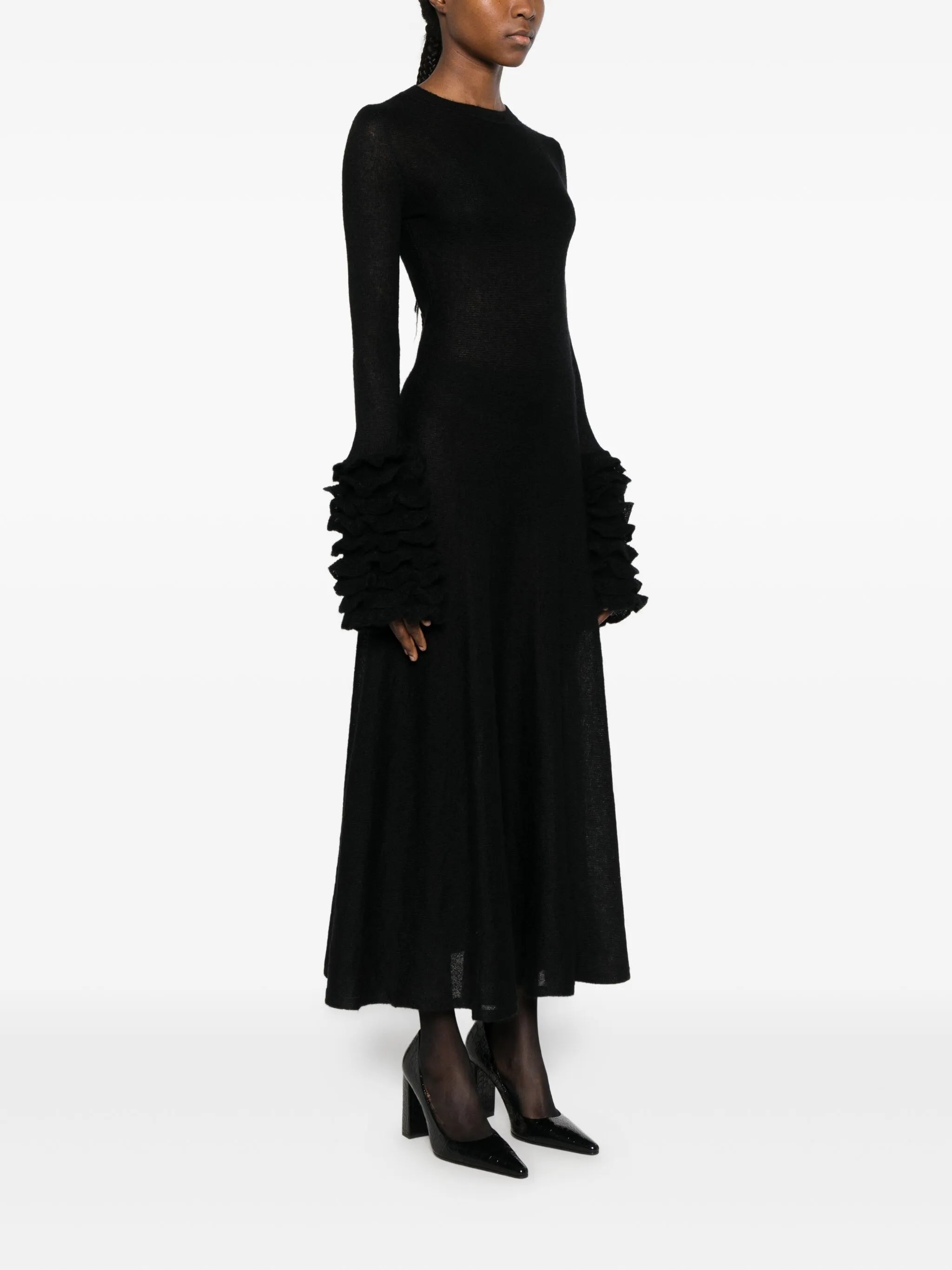 frills midi dress