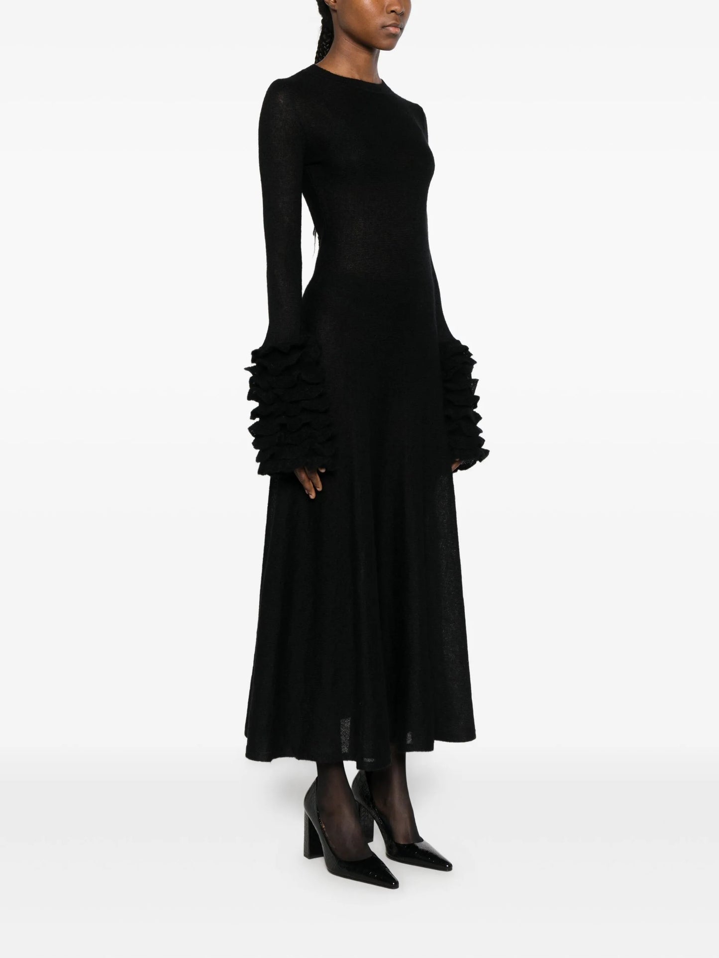 frills midi dress