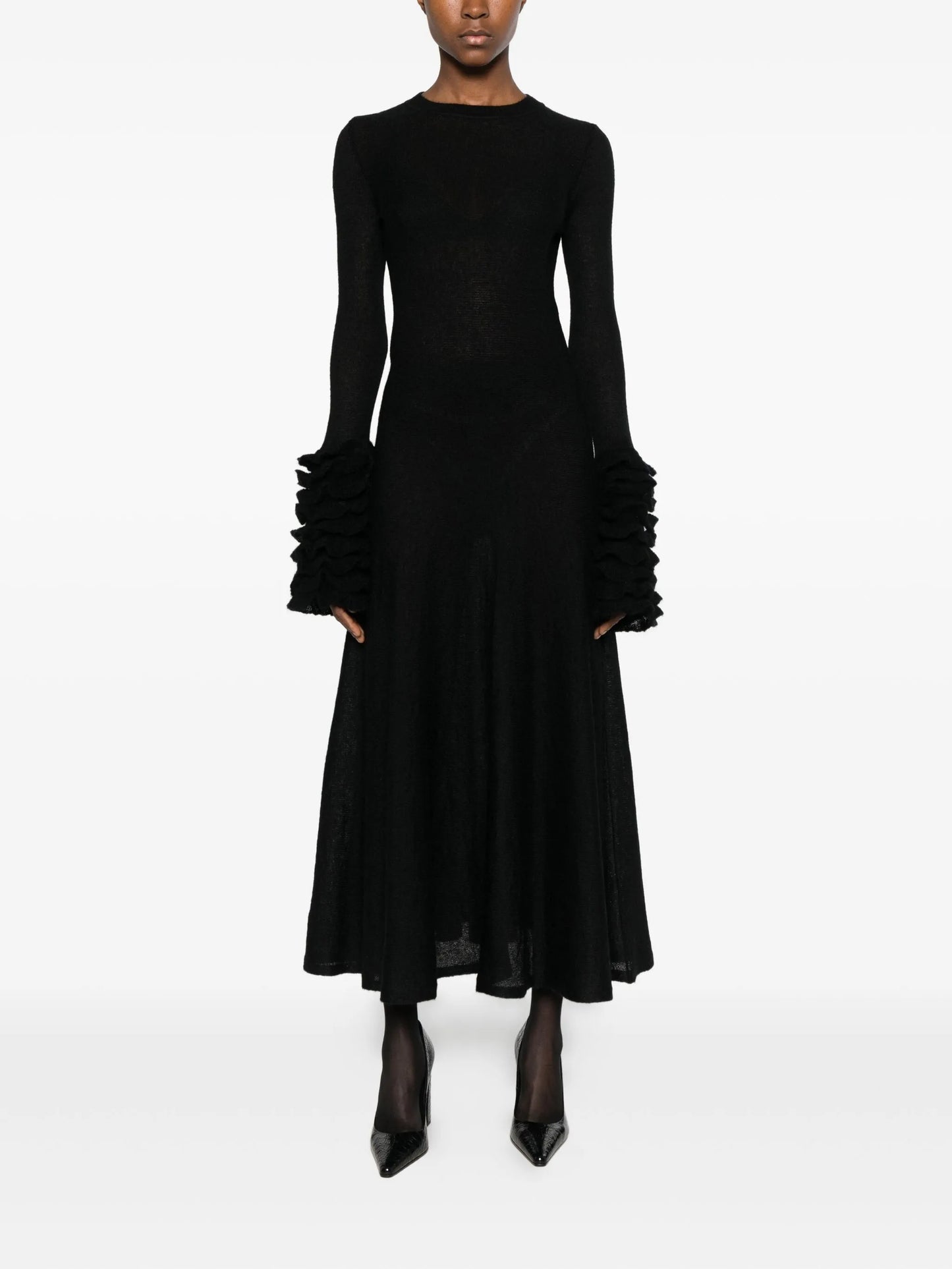 frills midi dress