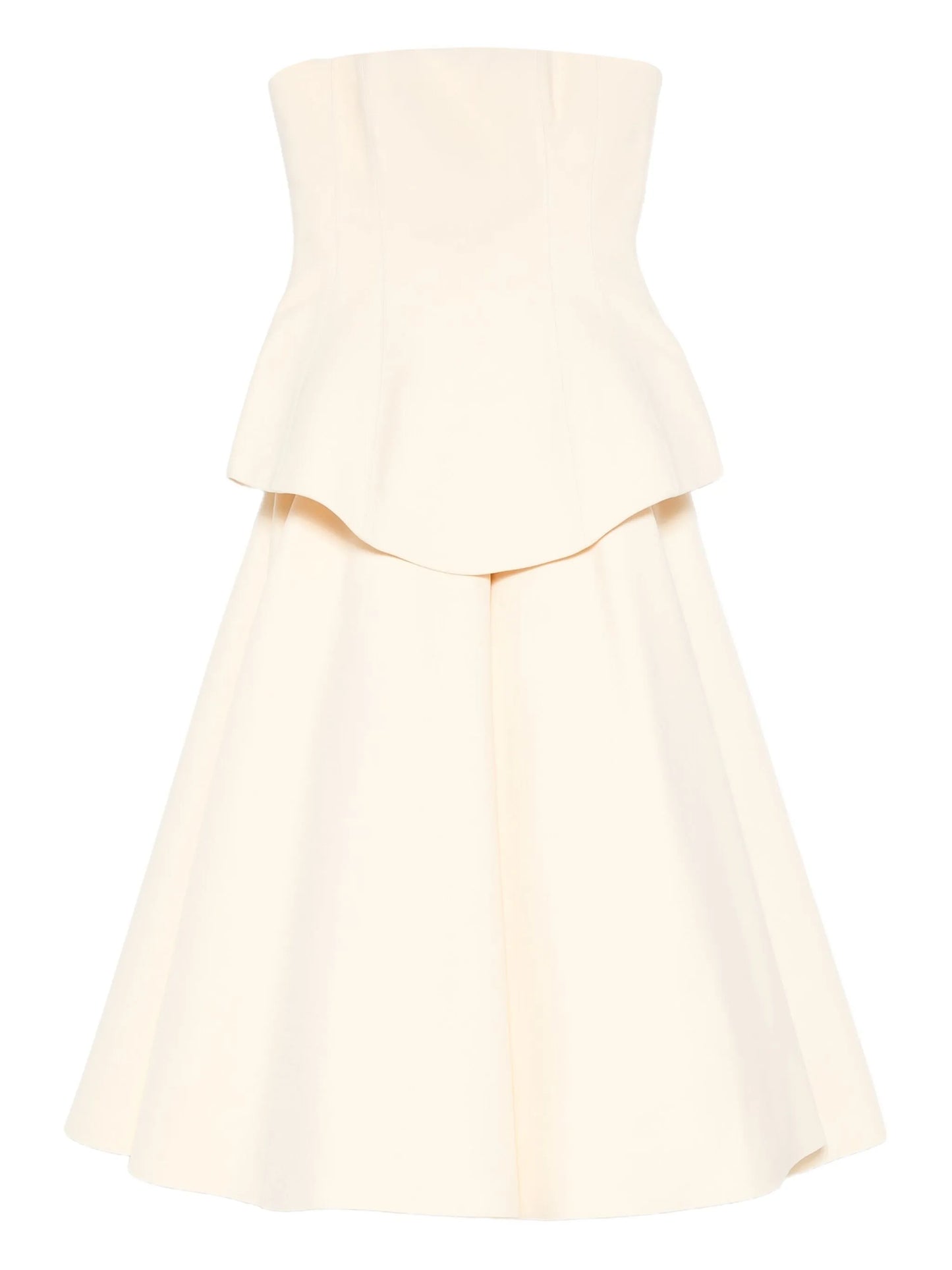 Ada strapless peplum midi dress