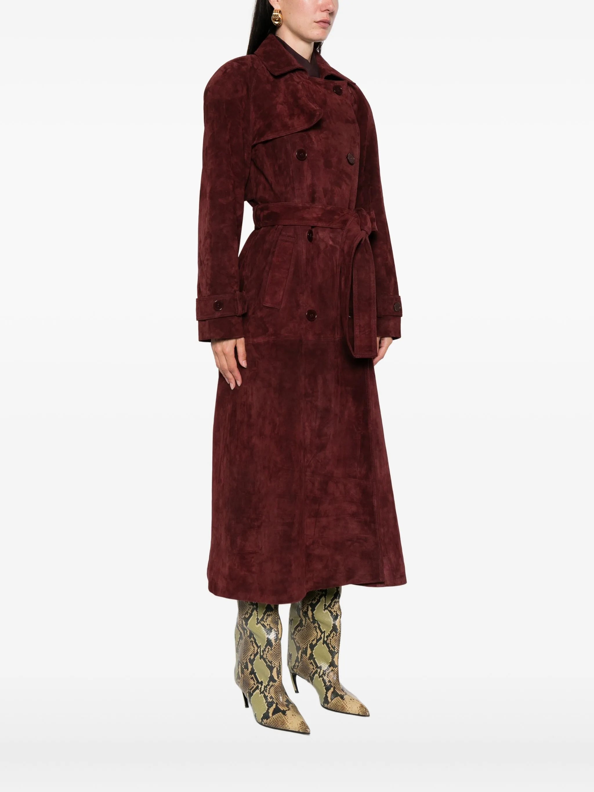 Corrin suede trench coat