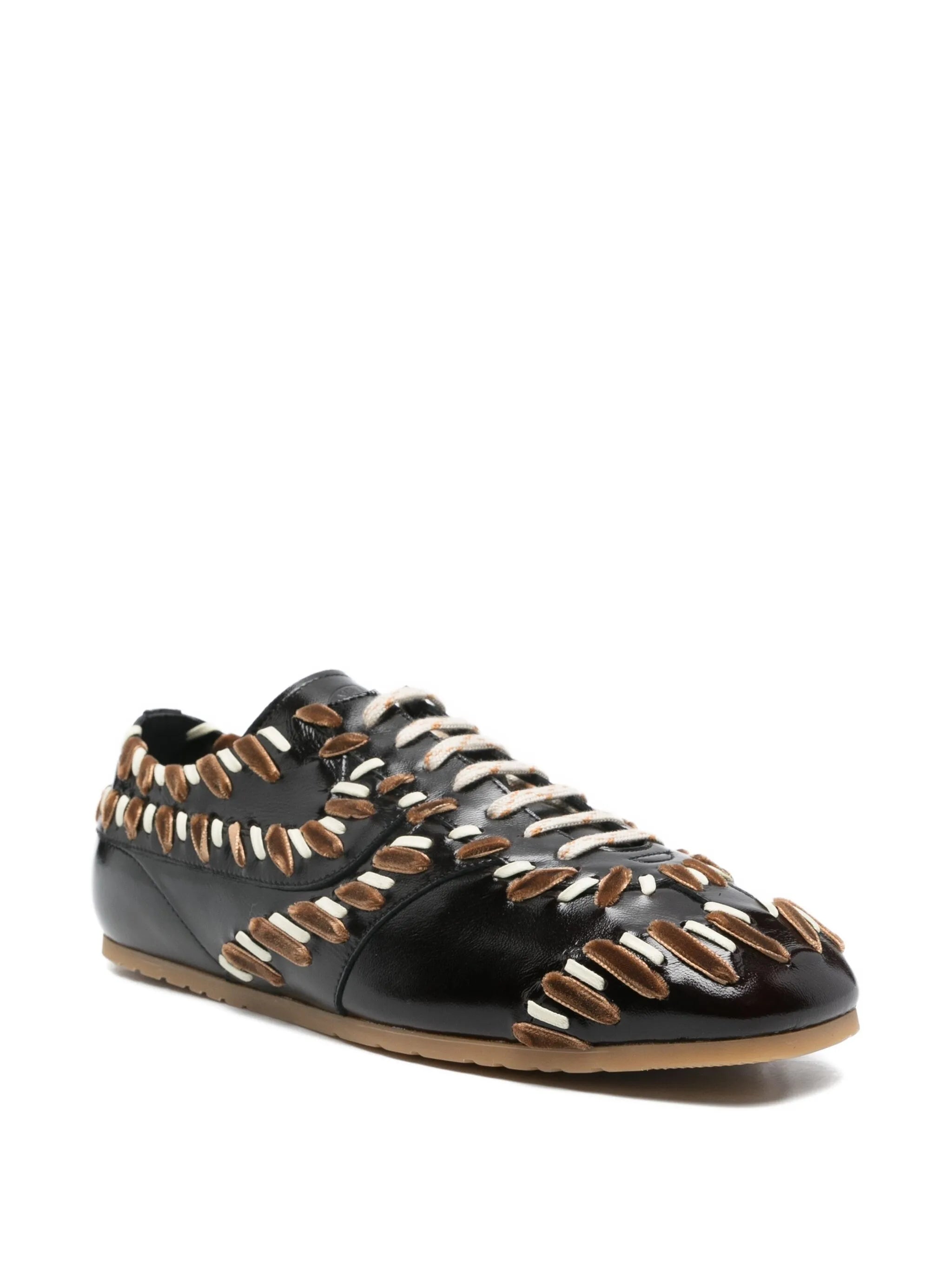leather lace-up sneakers