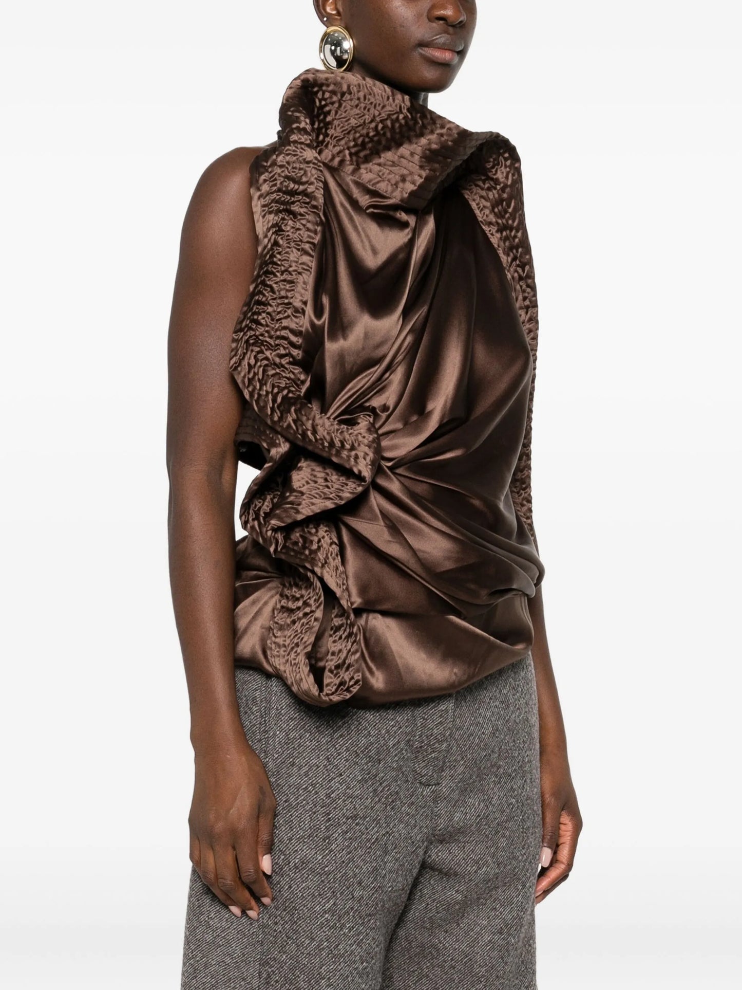 textured draped top