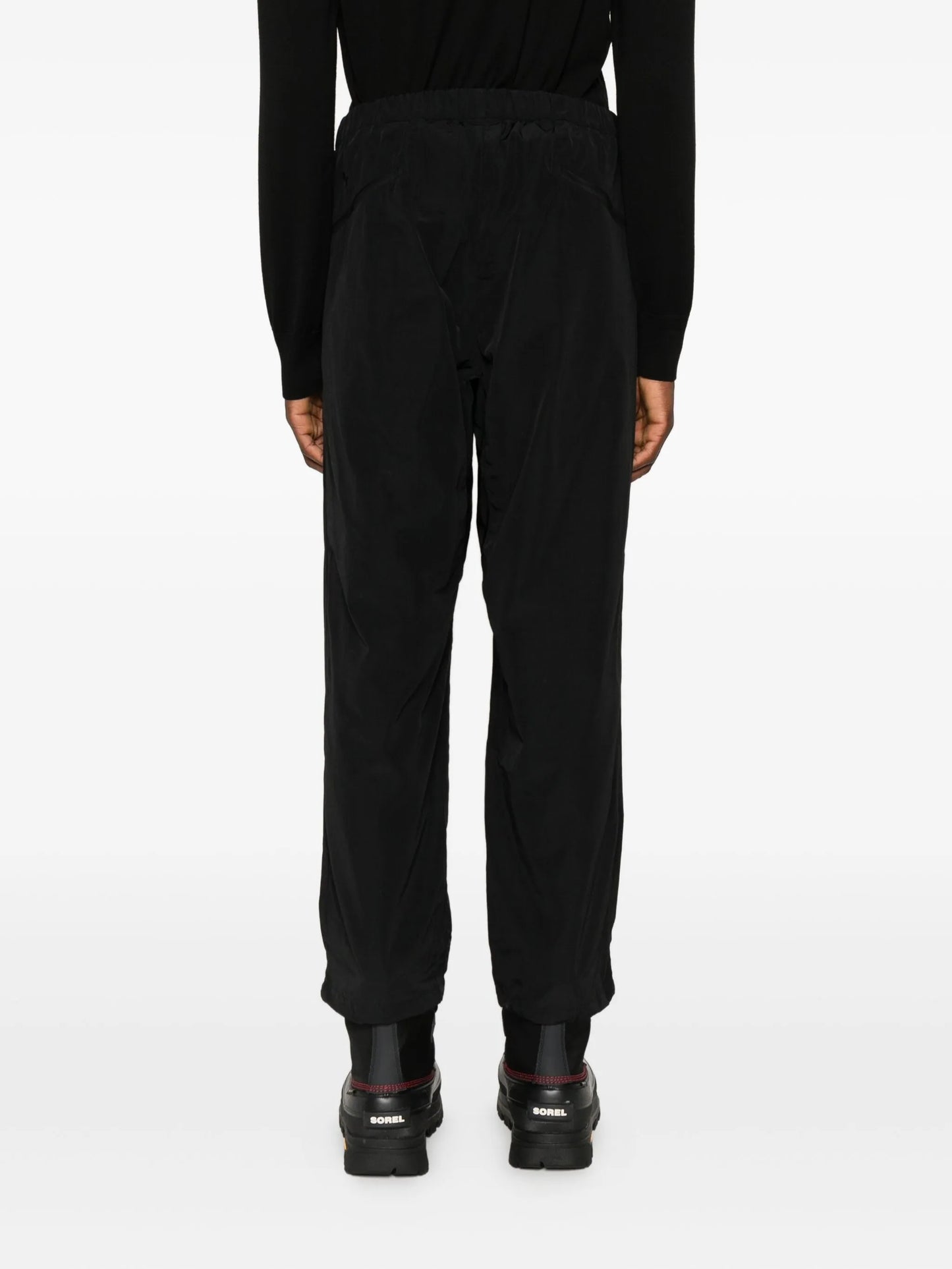 belted straight-leg trousers