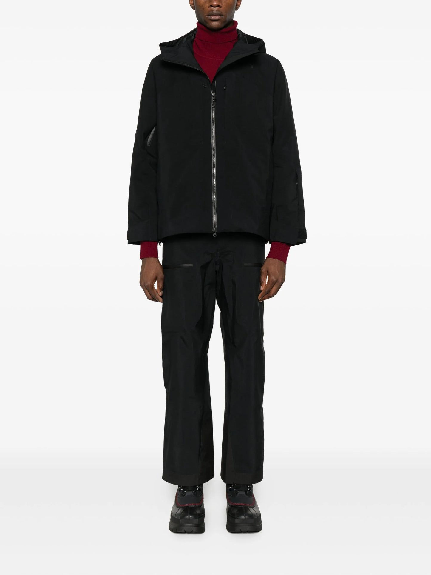 zip-detail waterproof ski trousers