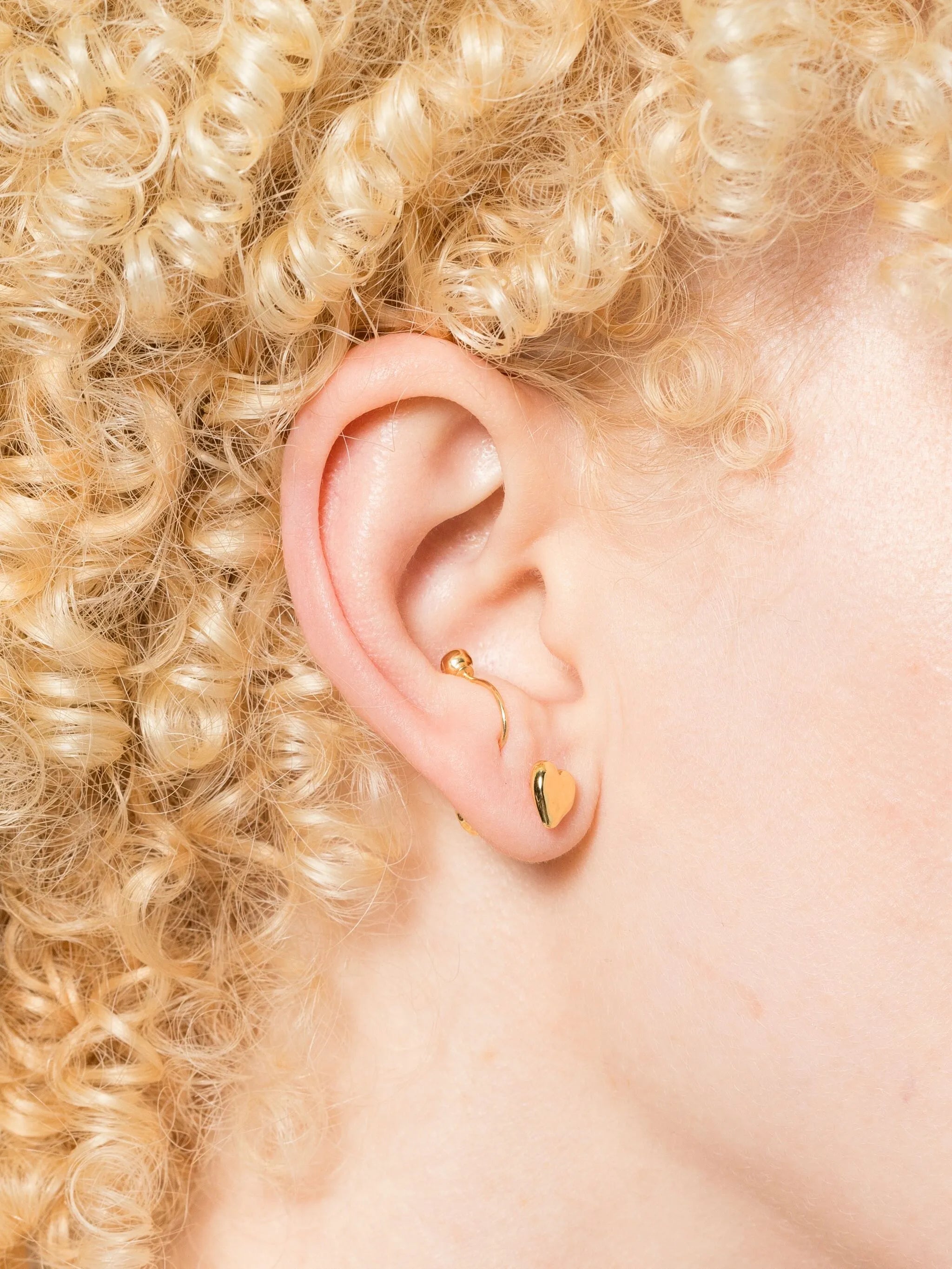14CT gold plated brass Heart earrings
