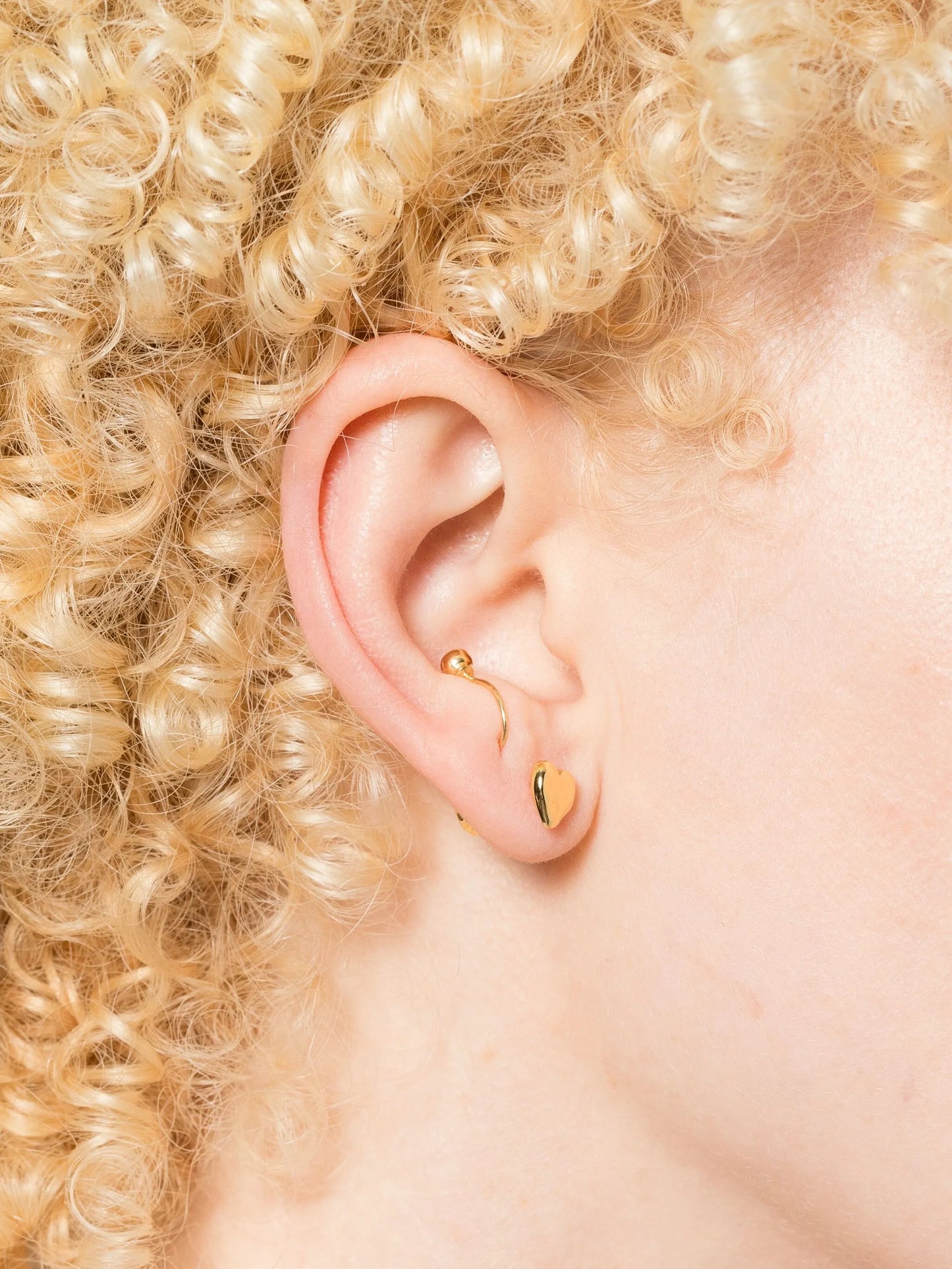 14CT gold plated brass Heart earrings