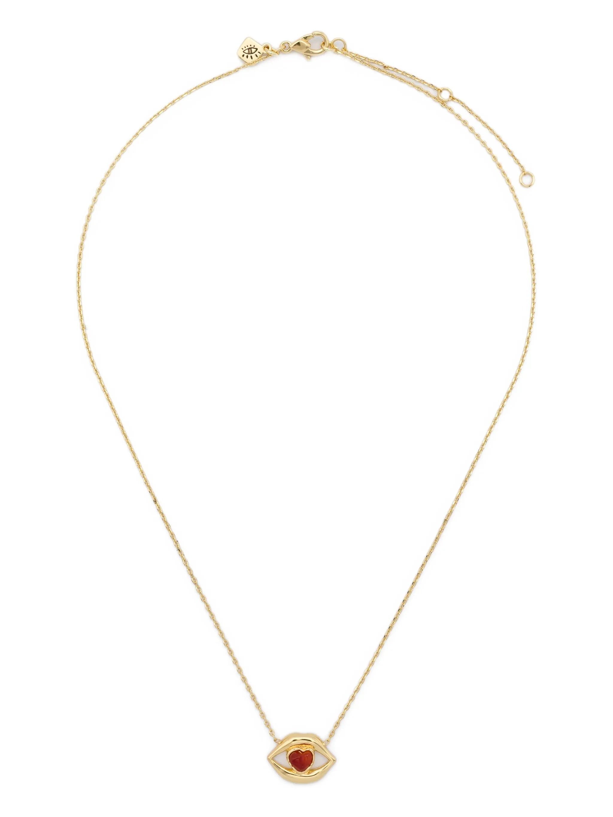 14CT gold plated brass lips necklace