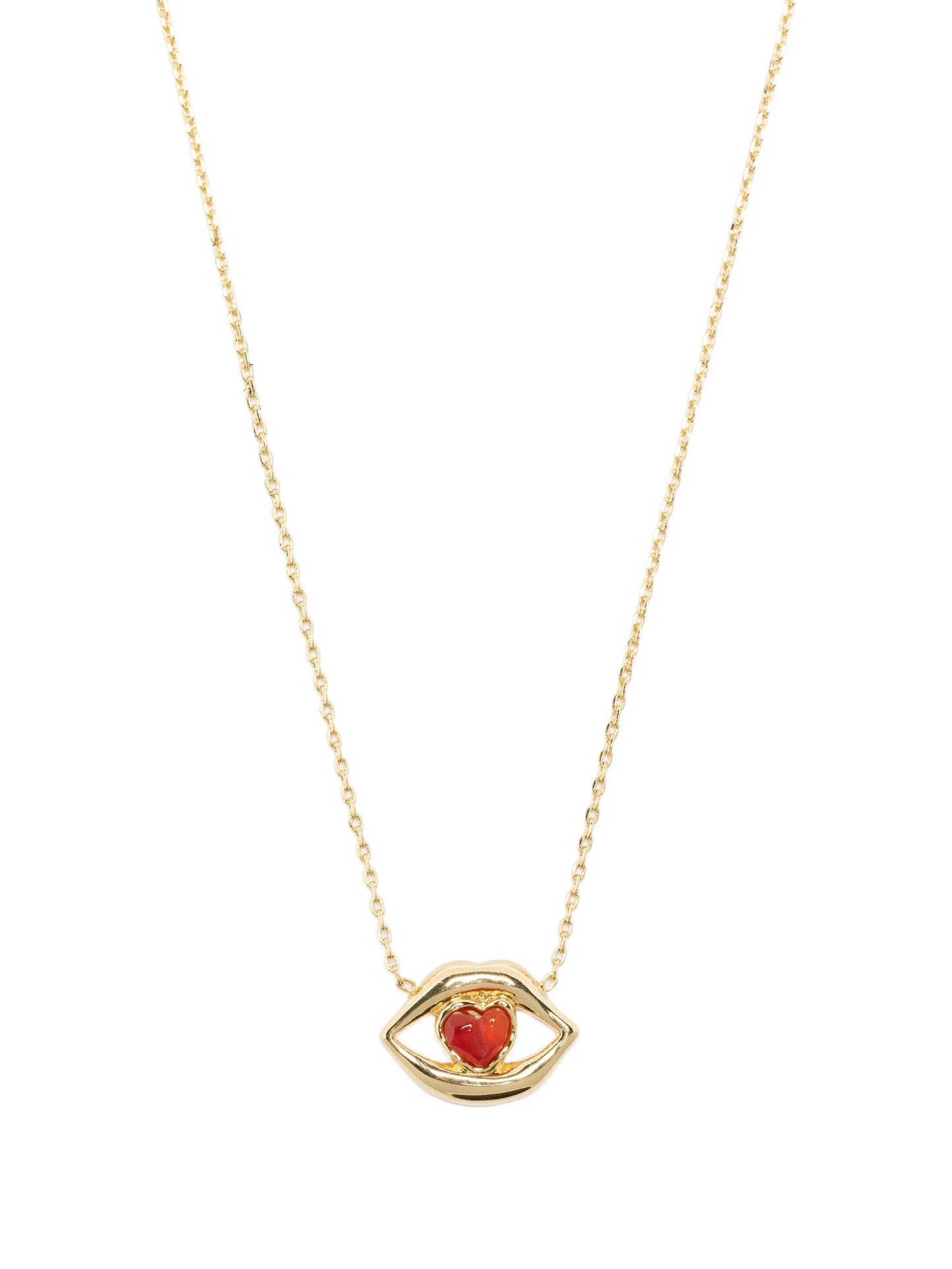 14CT gold plated brass lips necklace