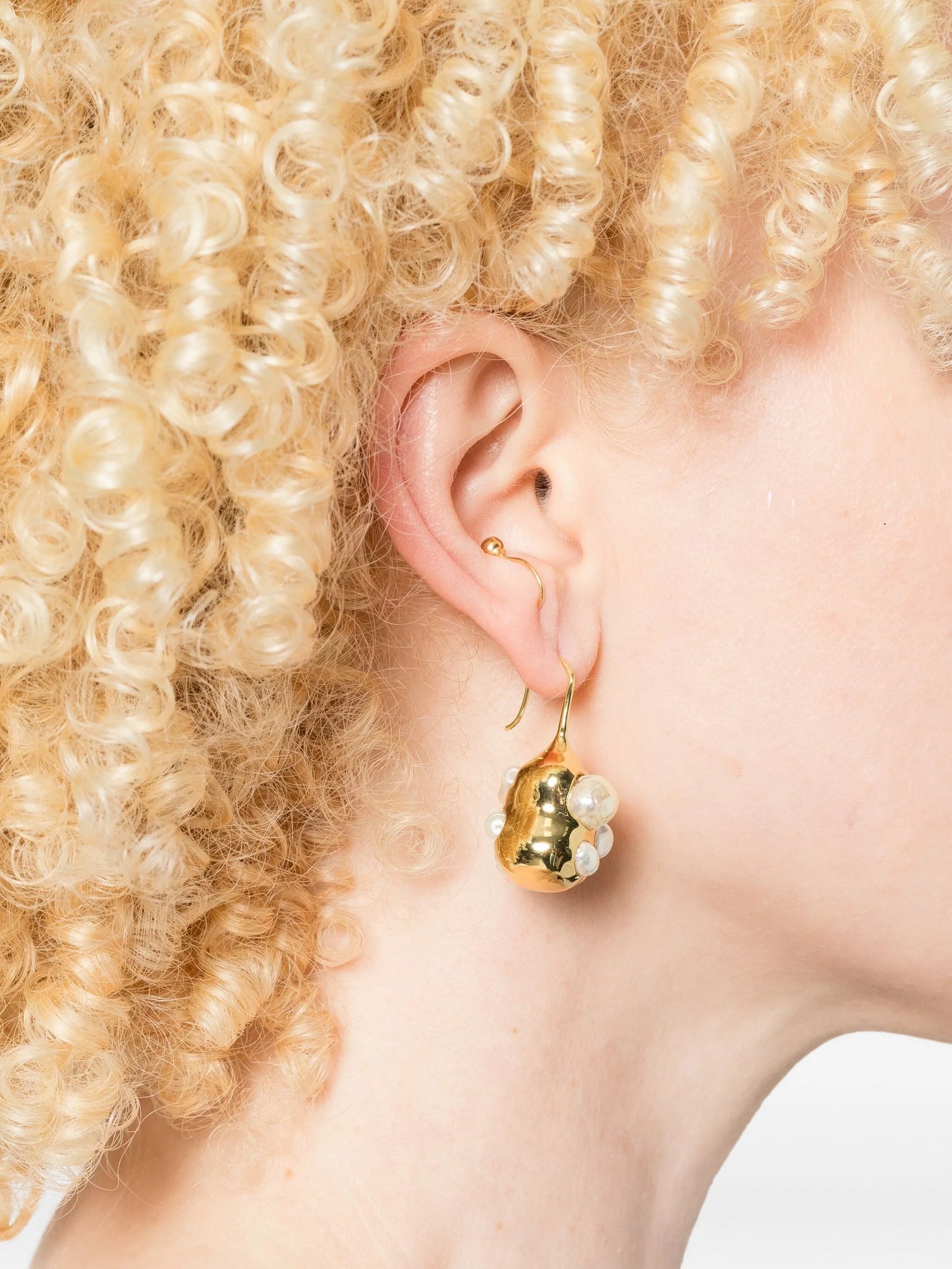 x Quentin Jones 14CT gold plated brass drop earrings