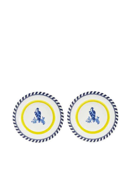 striped edge decorative plates