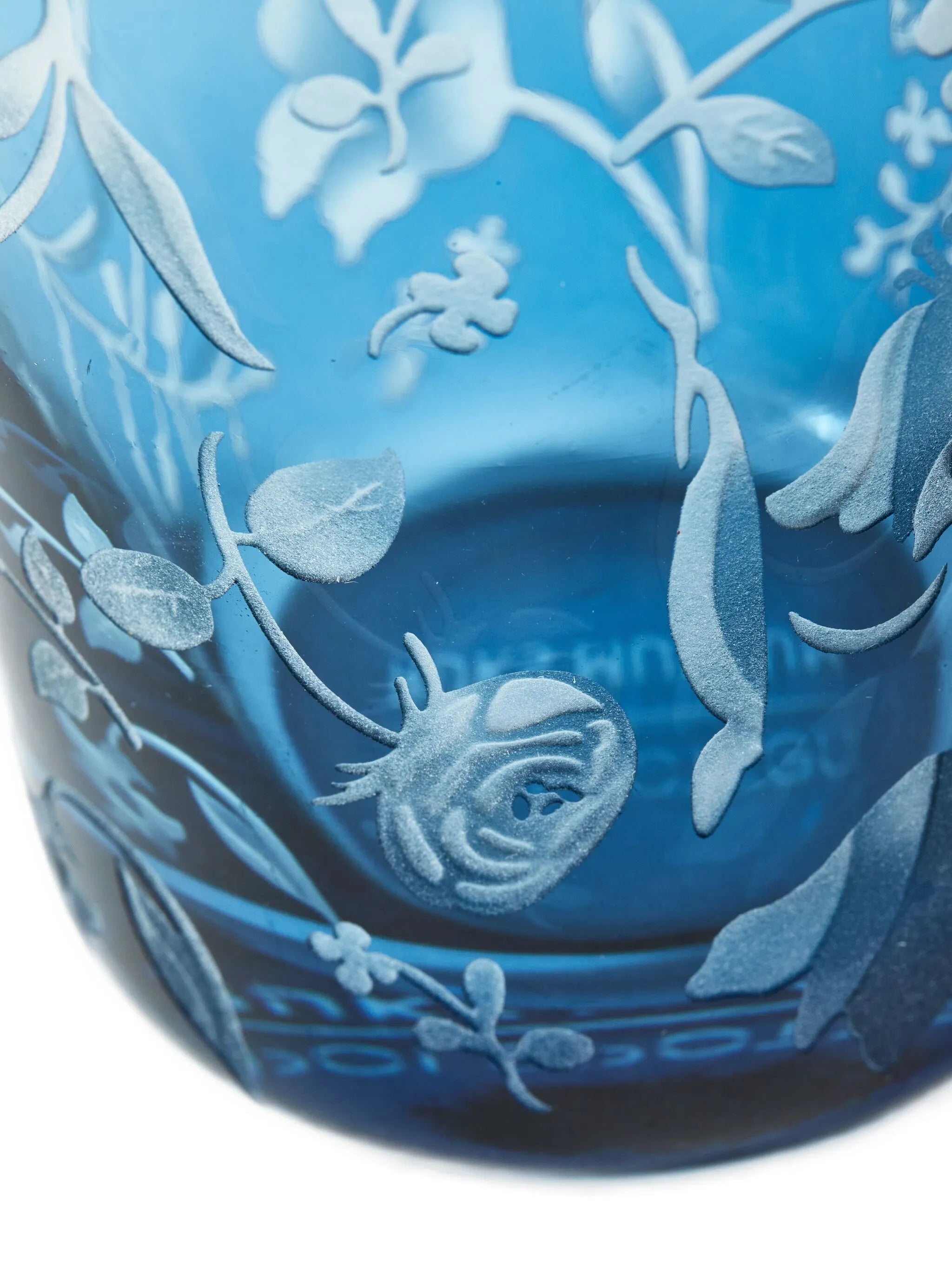 engraved-floral glass tumblers
