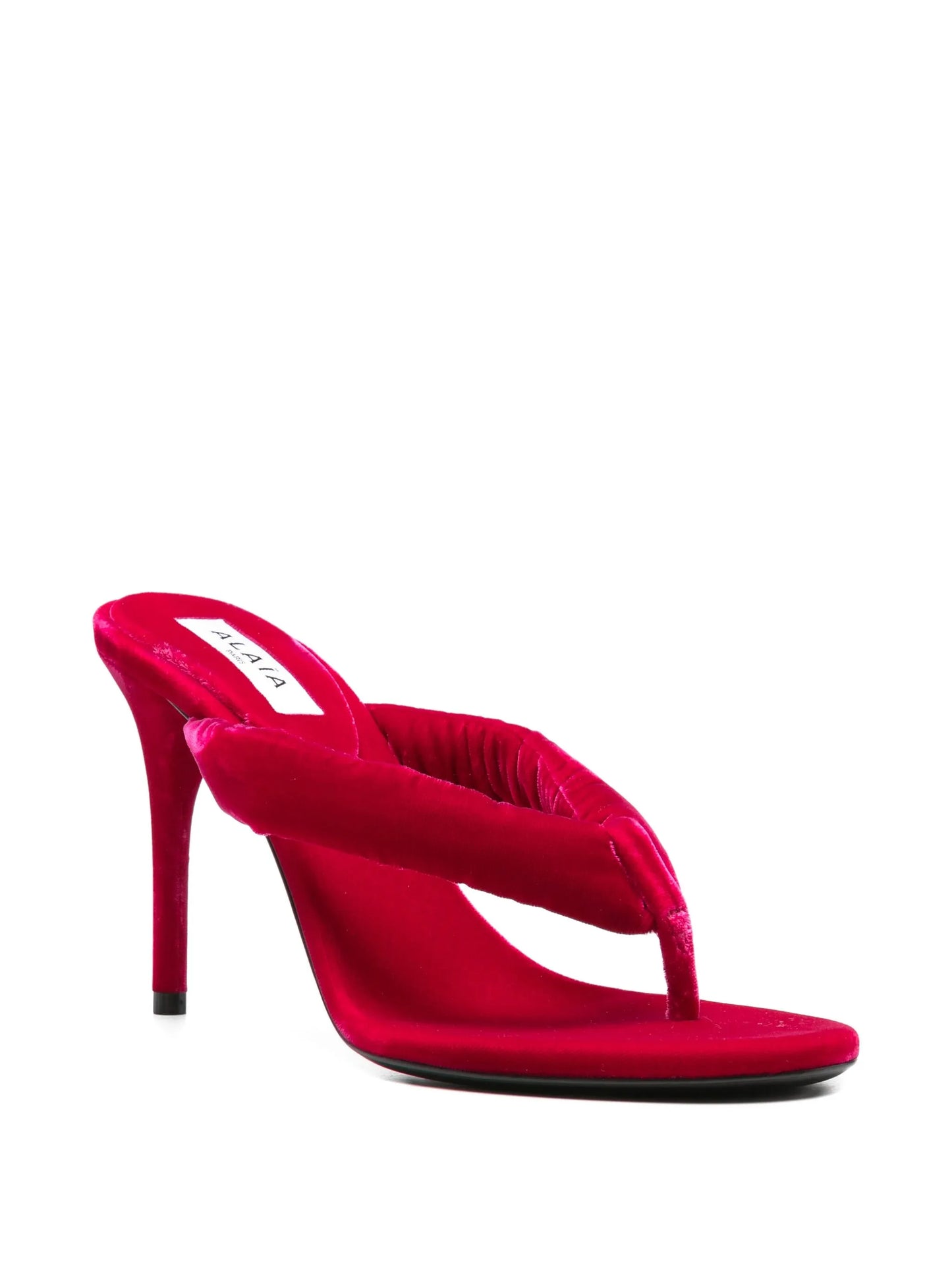 90mm velvet thong mules