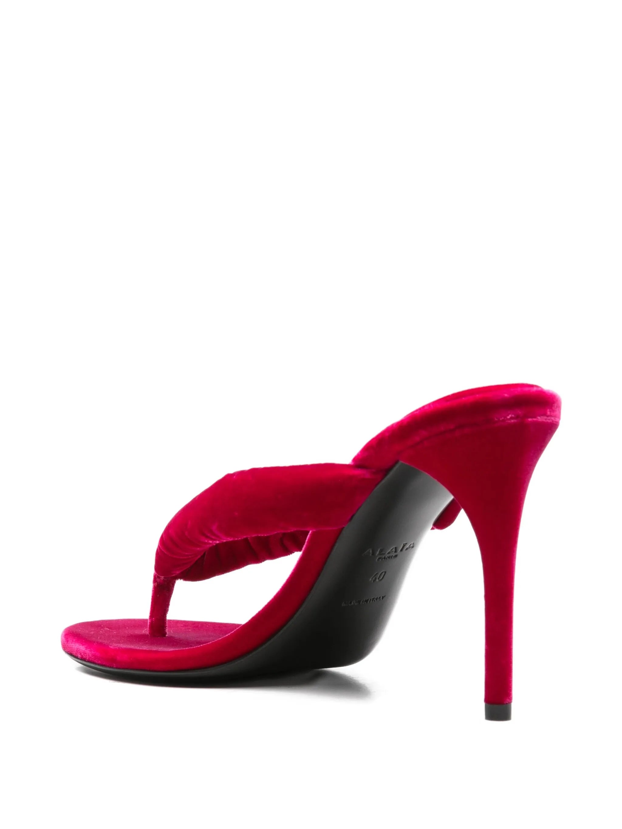 90mm velvet thong mules