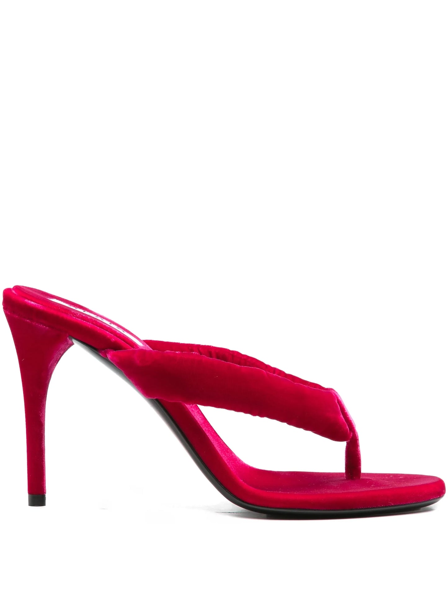 90mm velvet thong mules