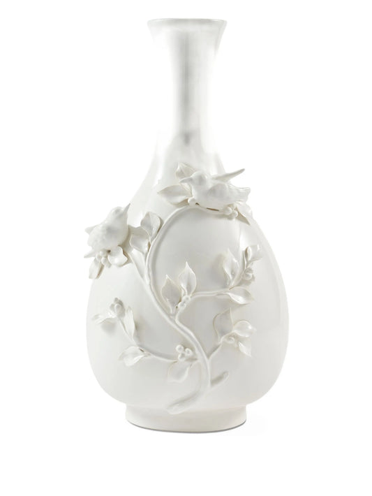 bird-adorned porcelain vase