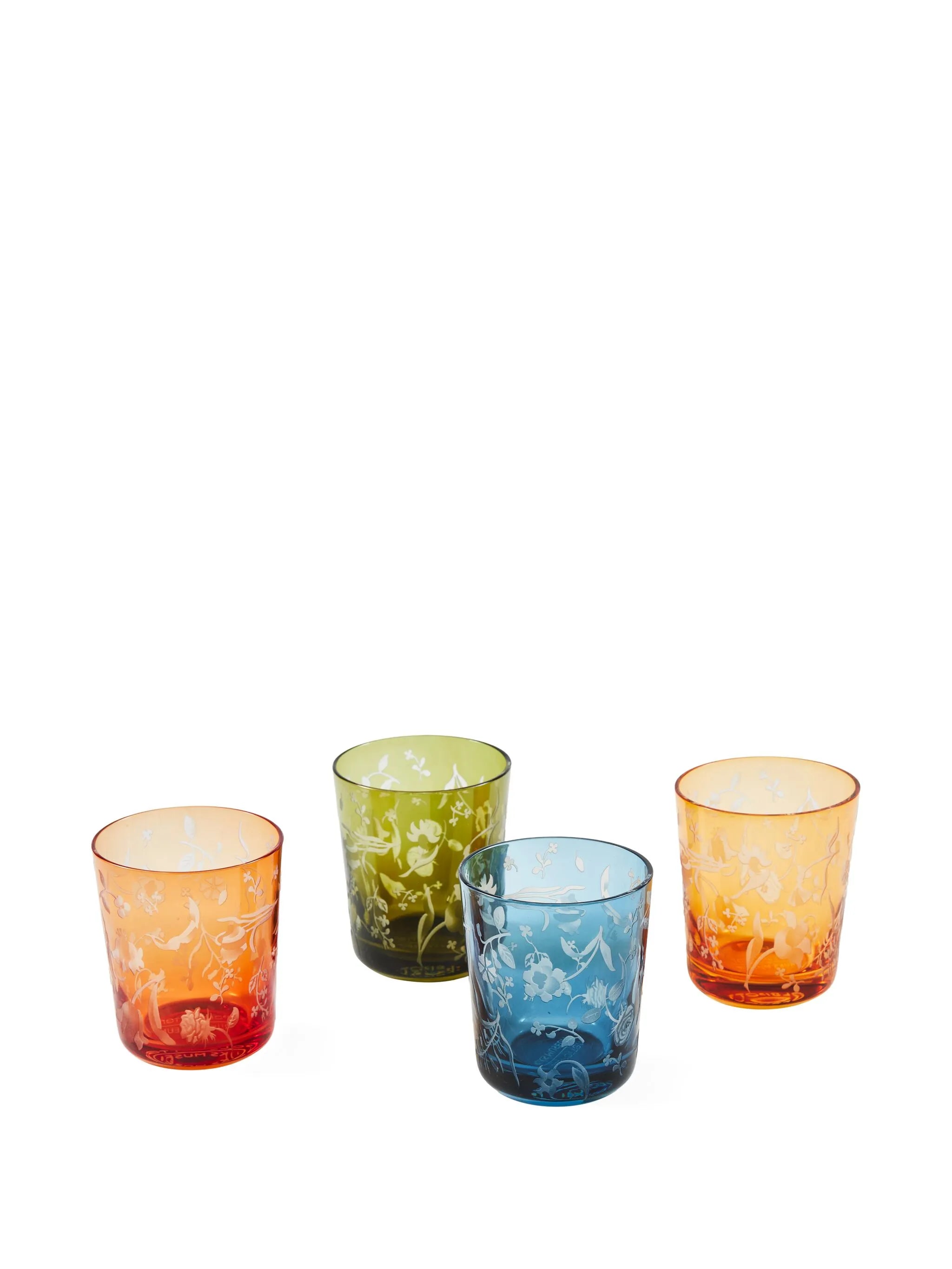 etched floral tumbler (set of two)