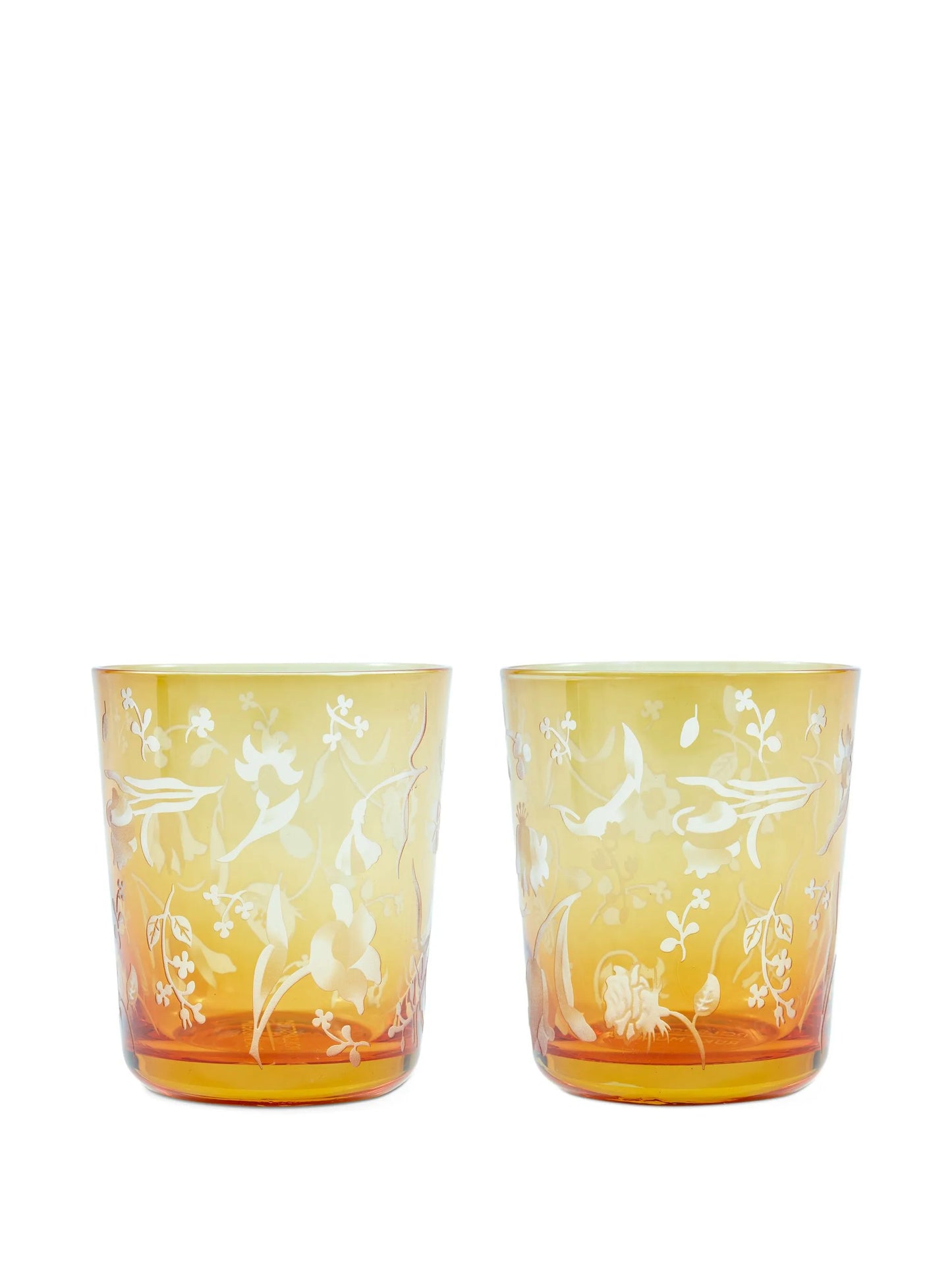 etched floral tumbler (set of two)