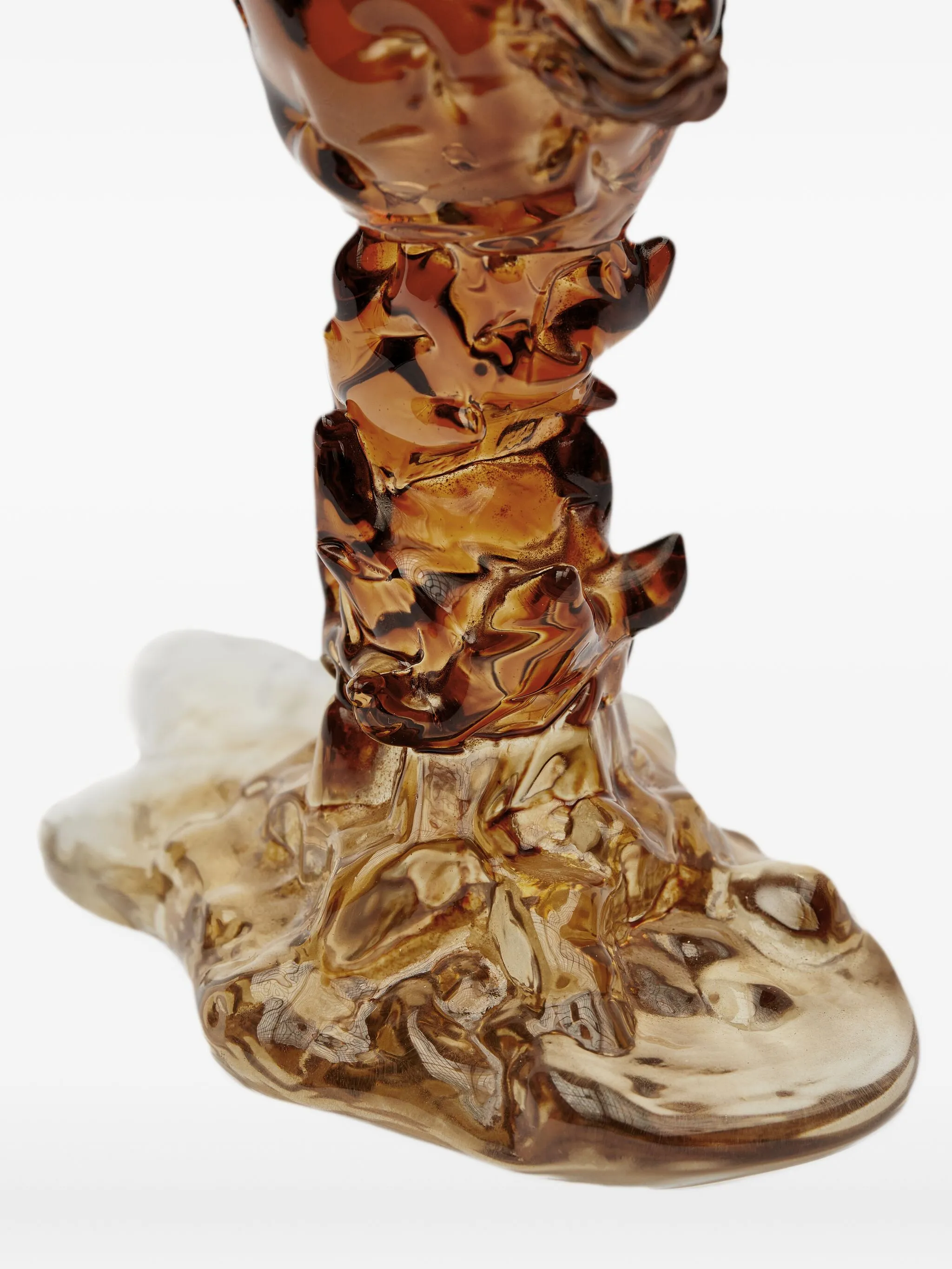 sculptural glass candle holder