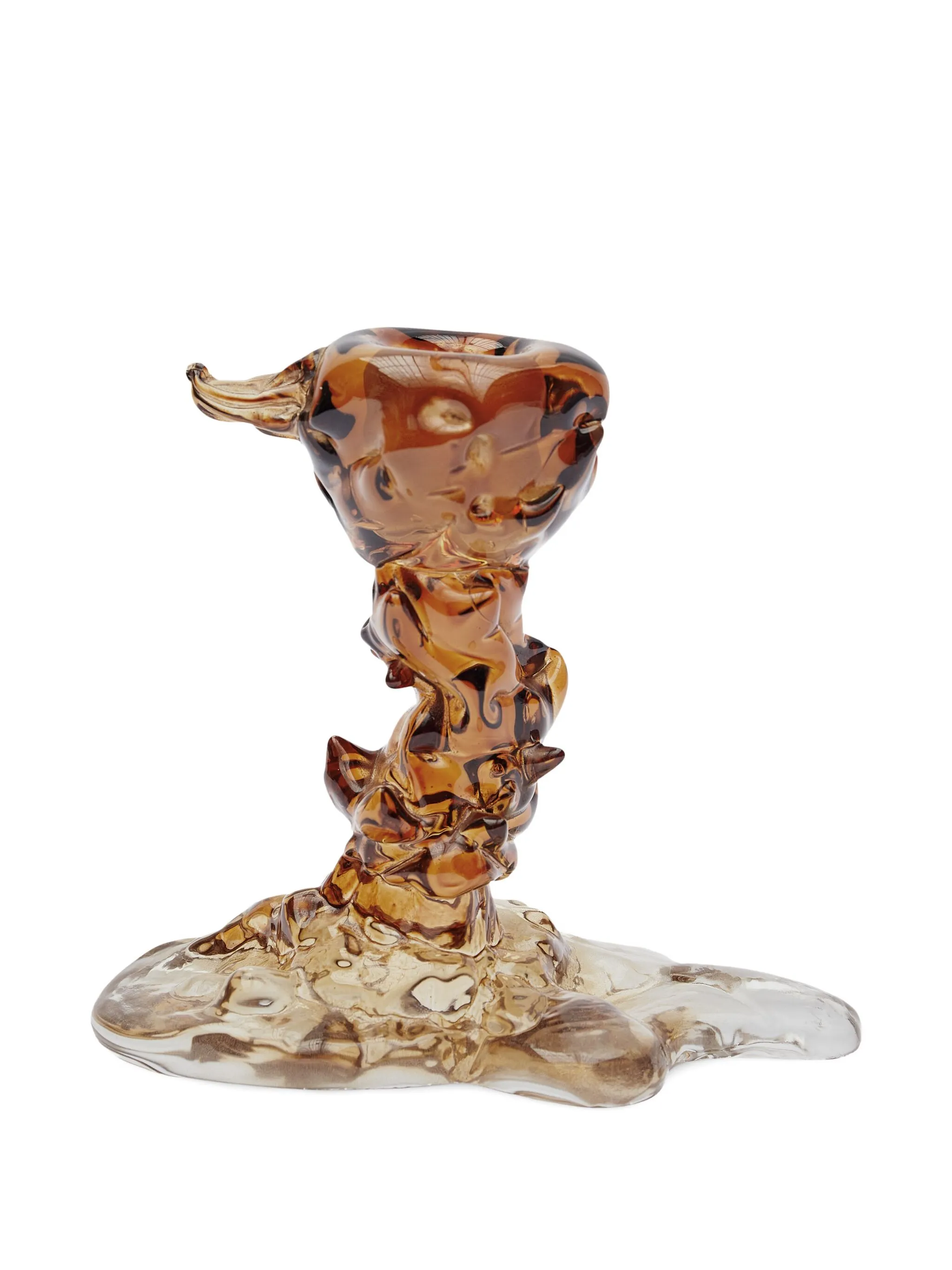 sculptural glass candle holder