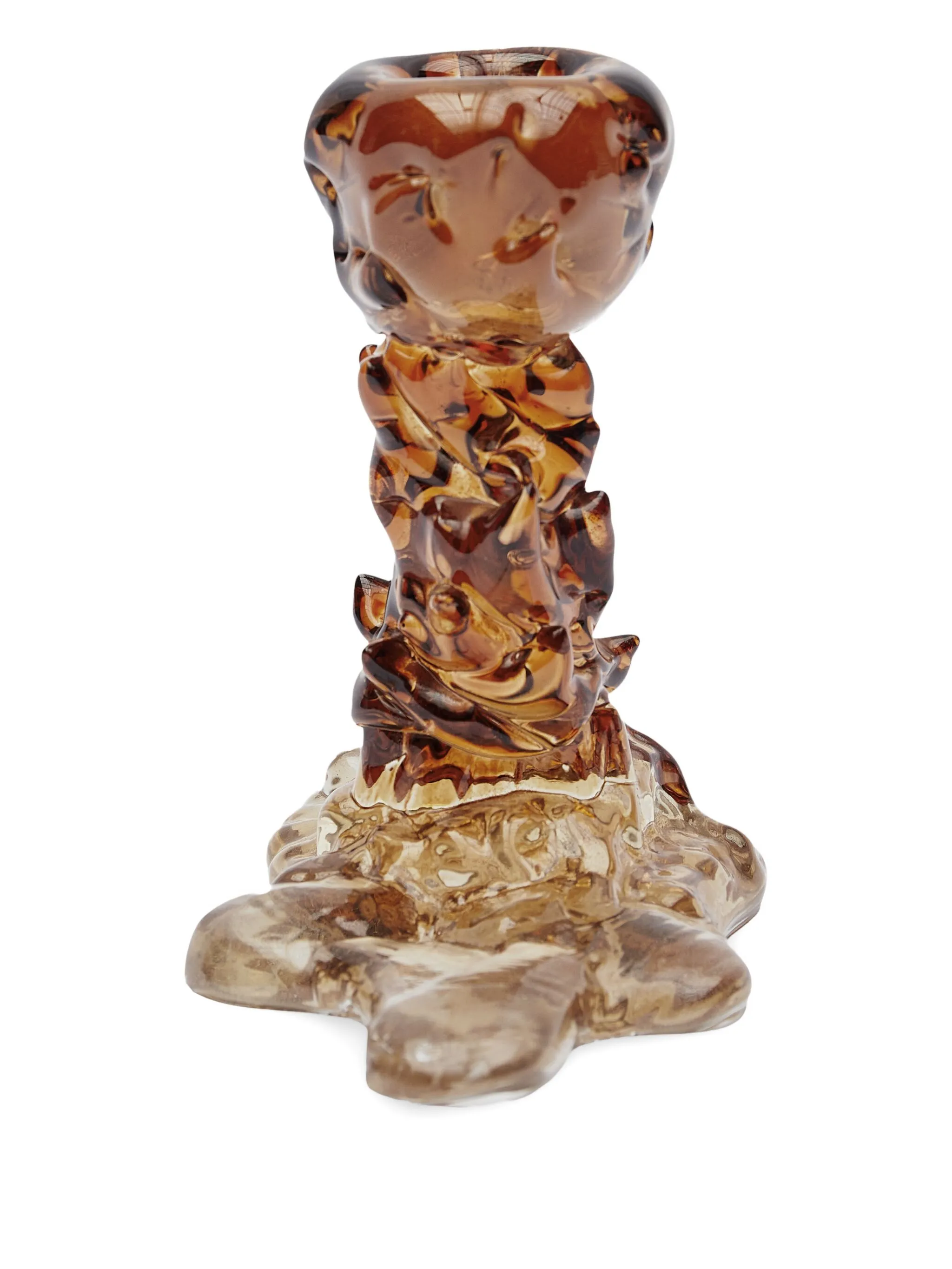 sculptural glass candle holder