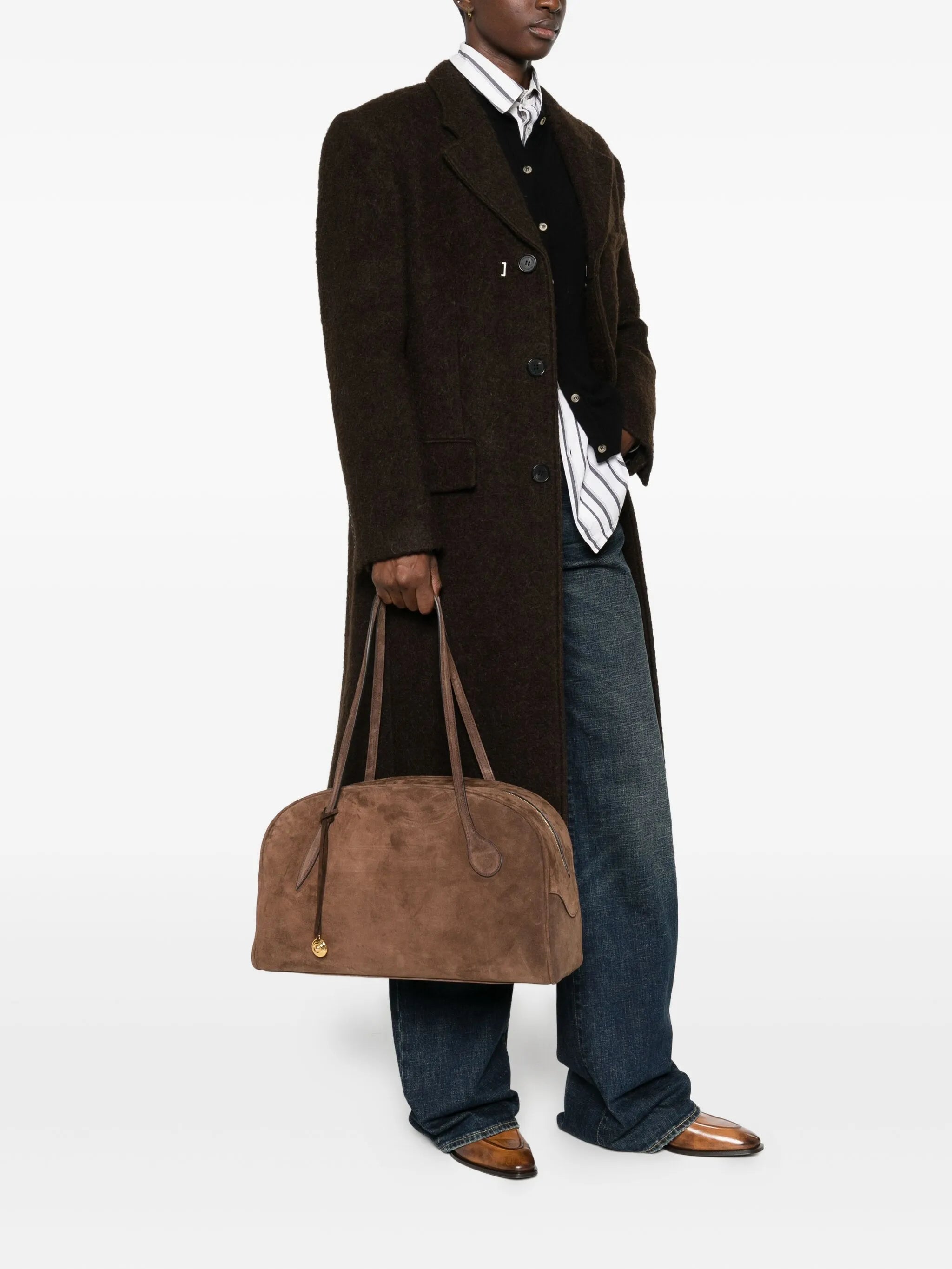 suede tote bag