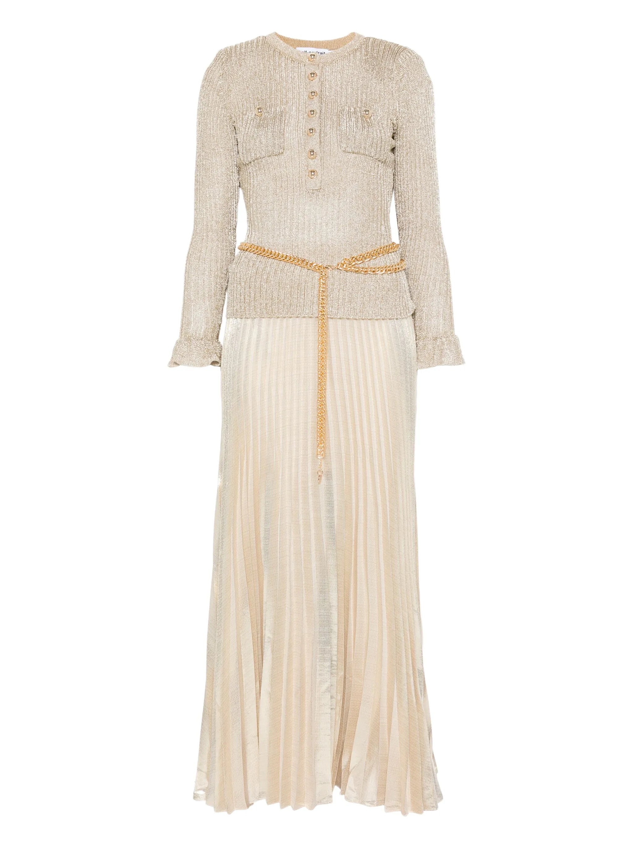 ribbed-knit lurex maxi dress