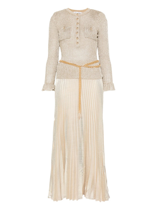 ribbed-knit lurex maxi dress