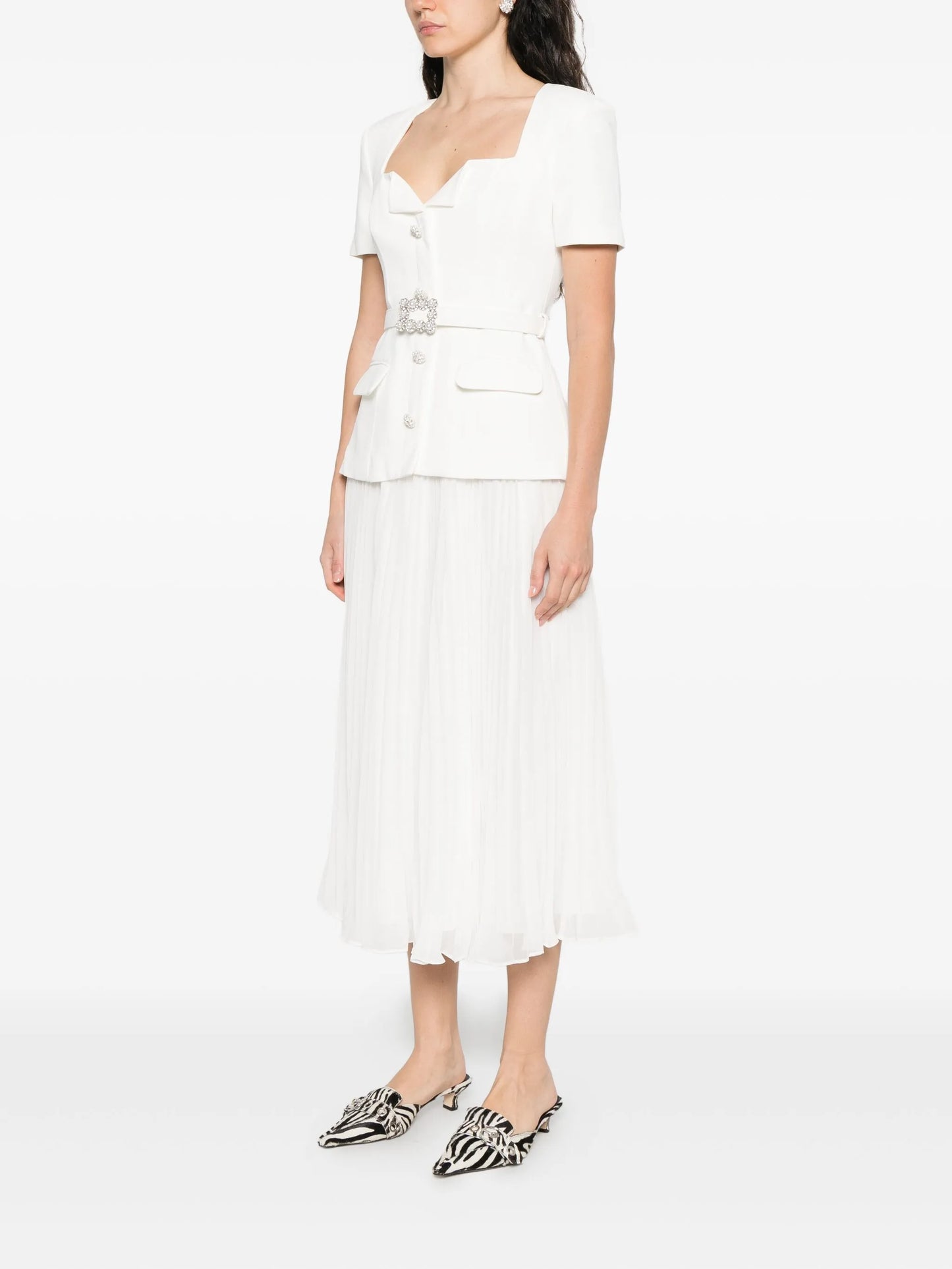 v-neck midi dress