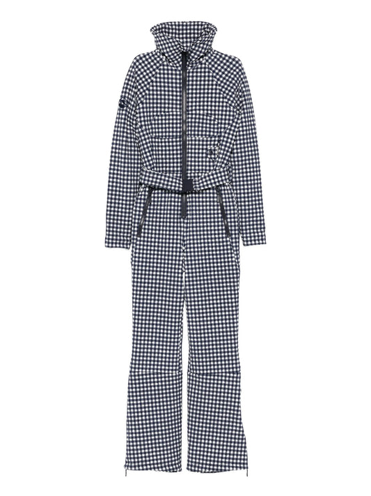 Chatel checkered belted ski suit
