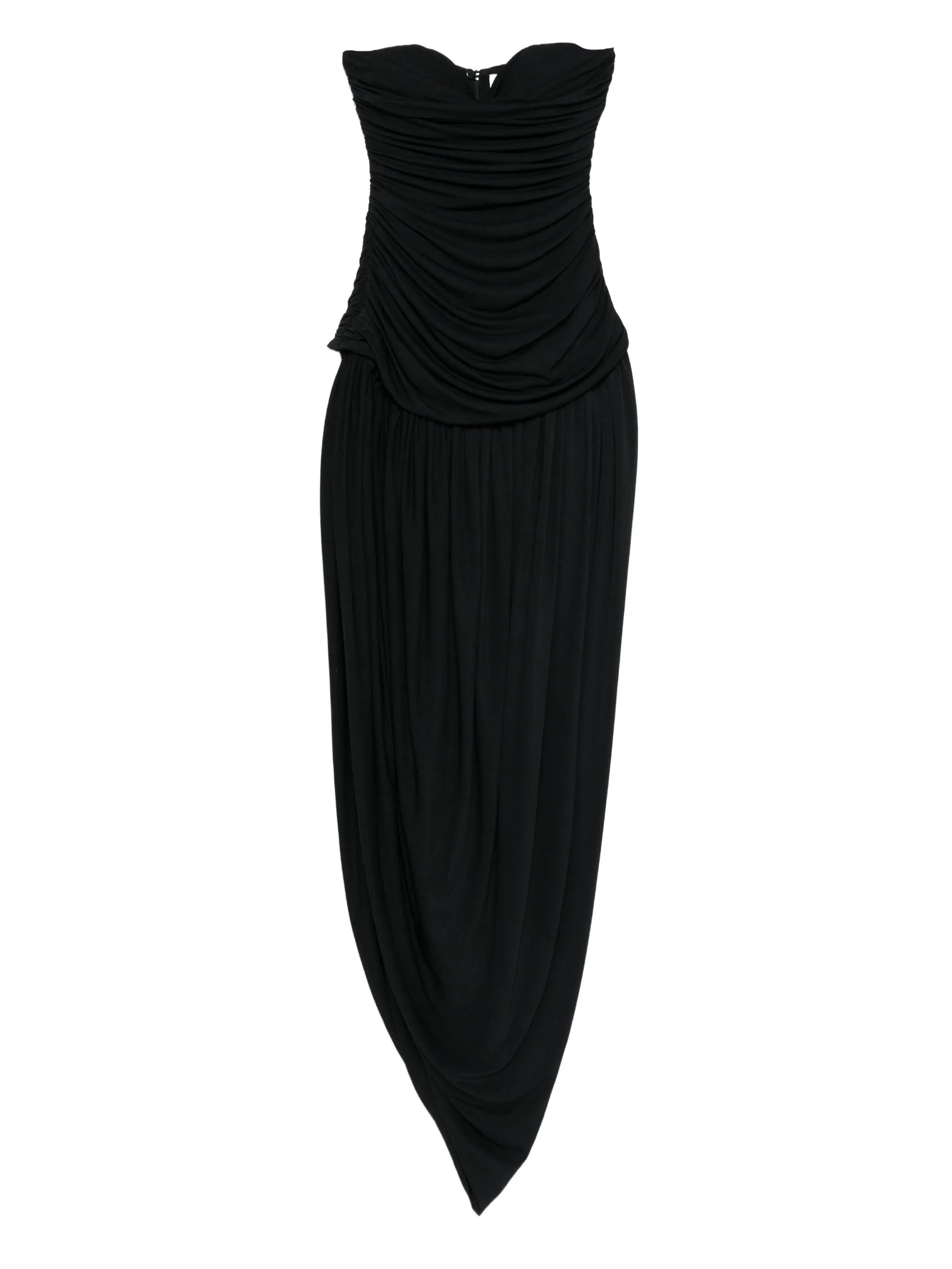strapless draped dress