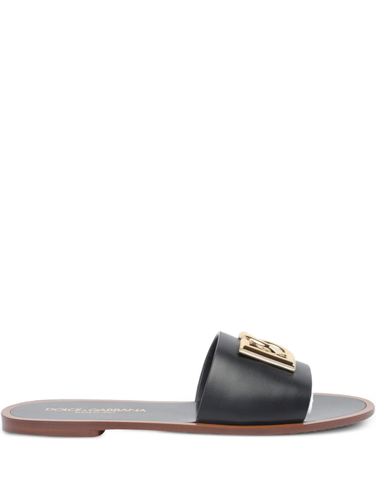 DG-logo leather sandals