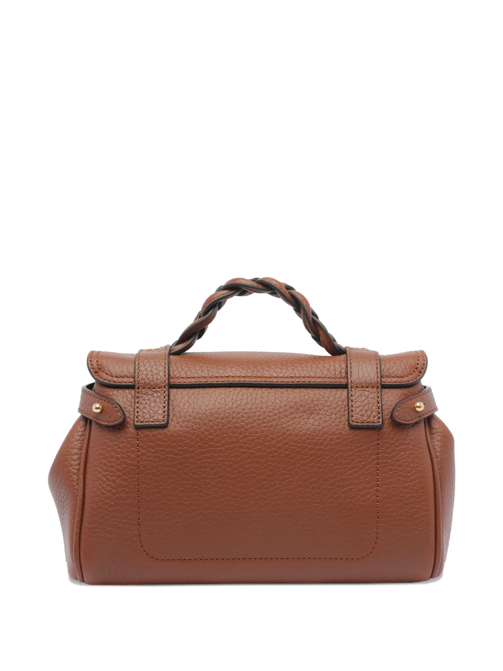 braided-handle leather crossbody bag