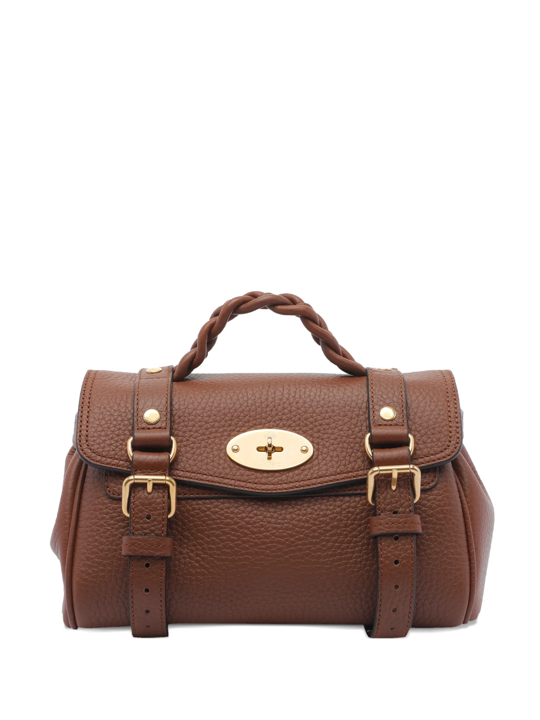 braided-handle leather crossbody bag
