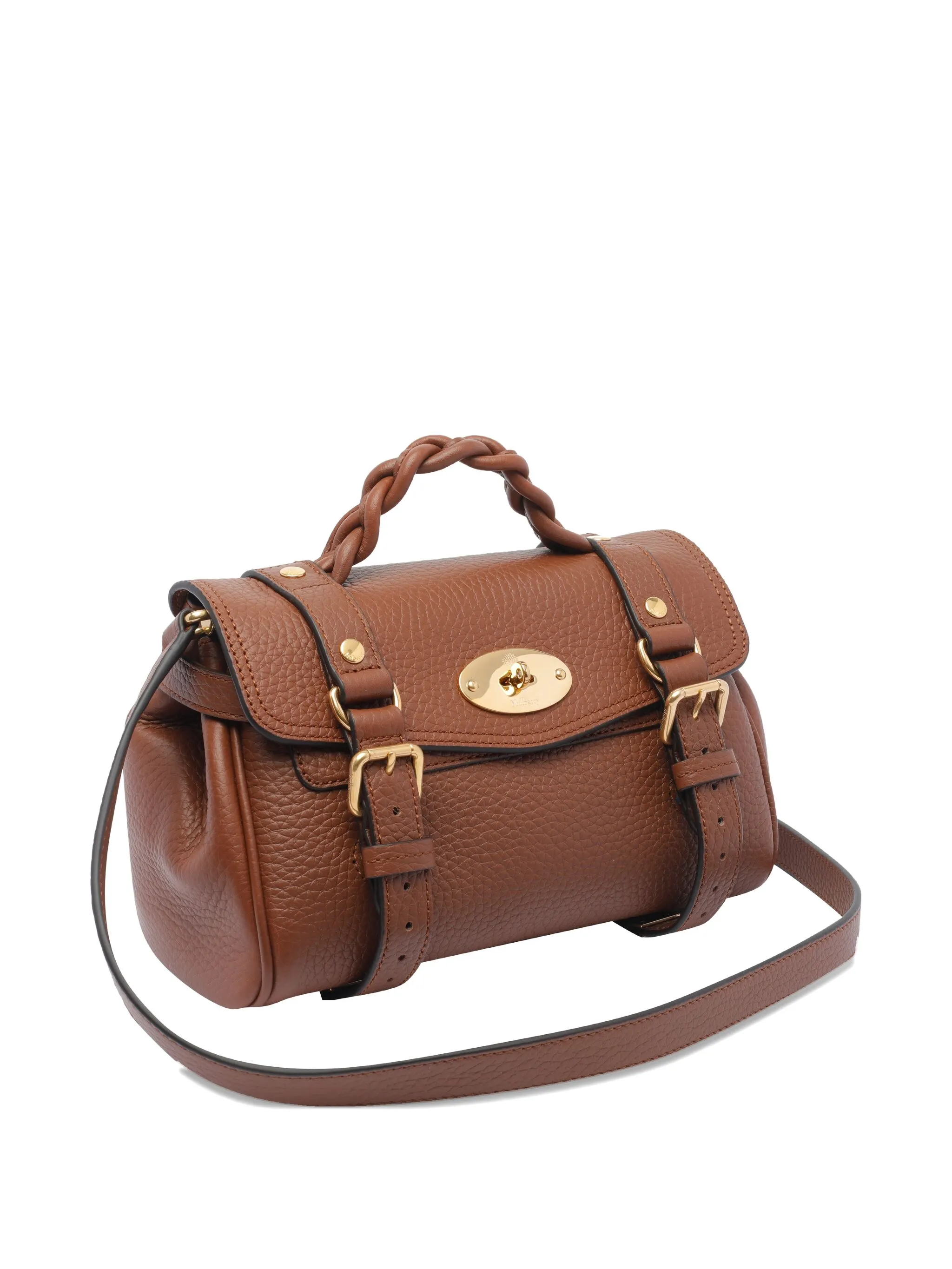 braided-handle leather crossbody bag
