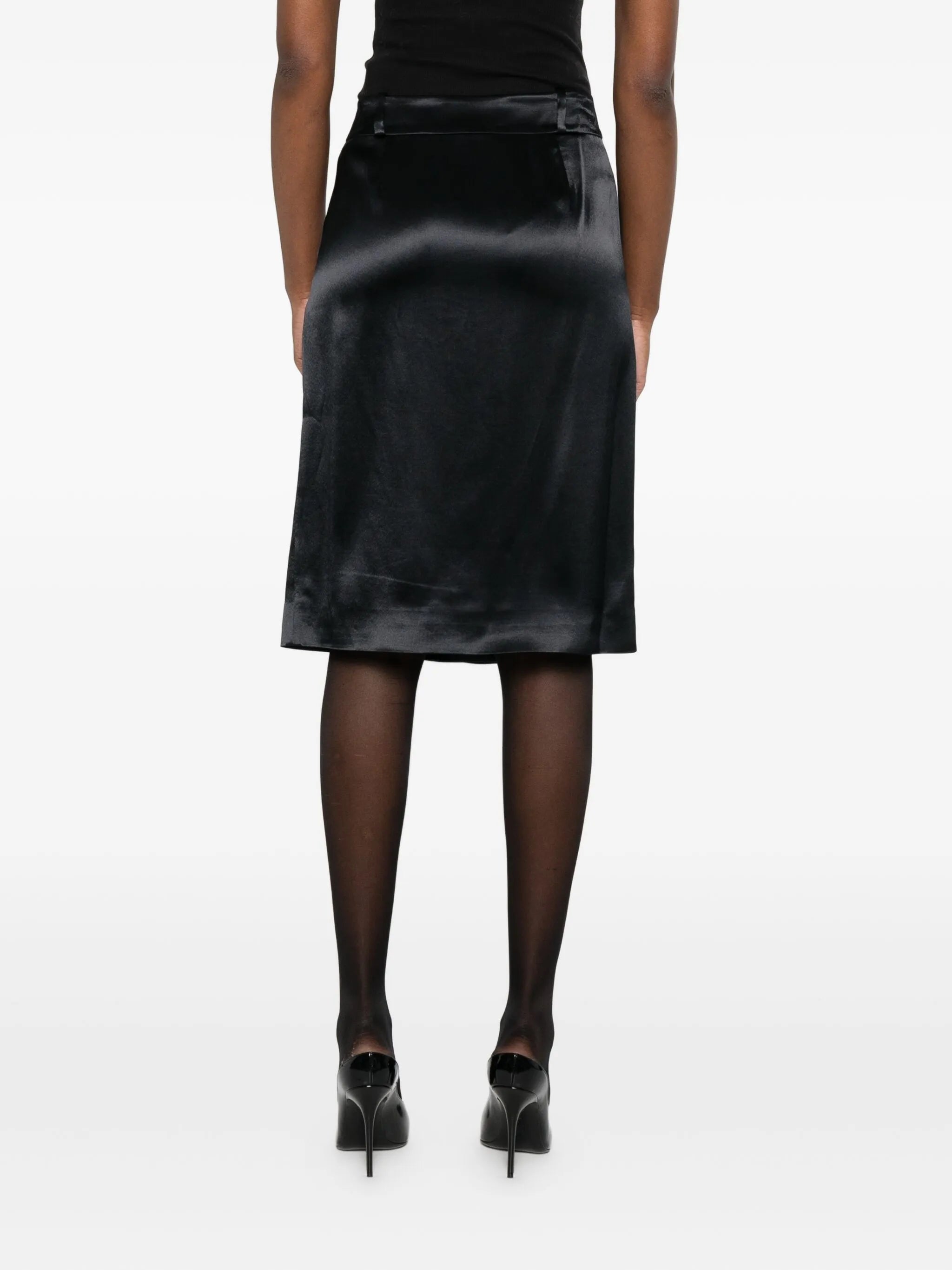 satin midi skirt