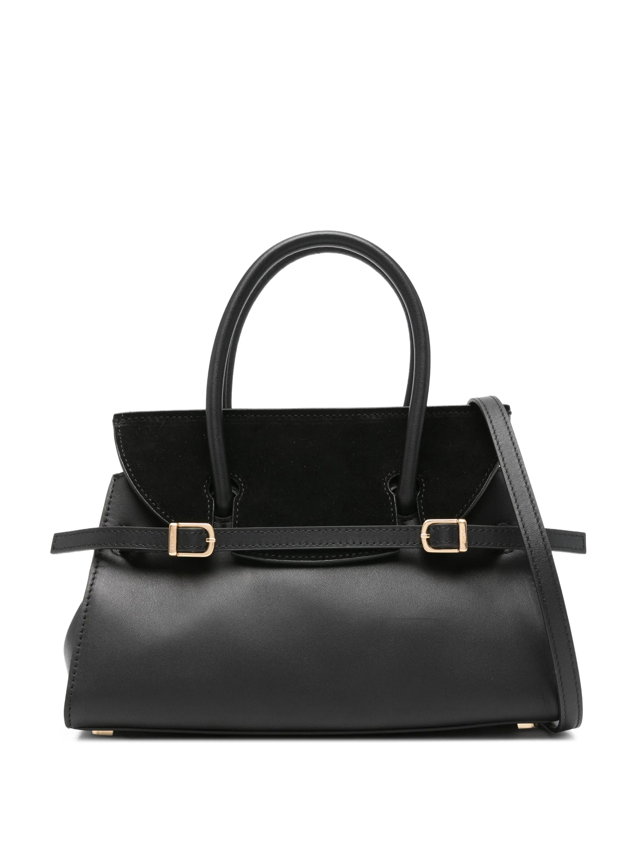 small River suede buckle tote bag