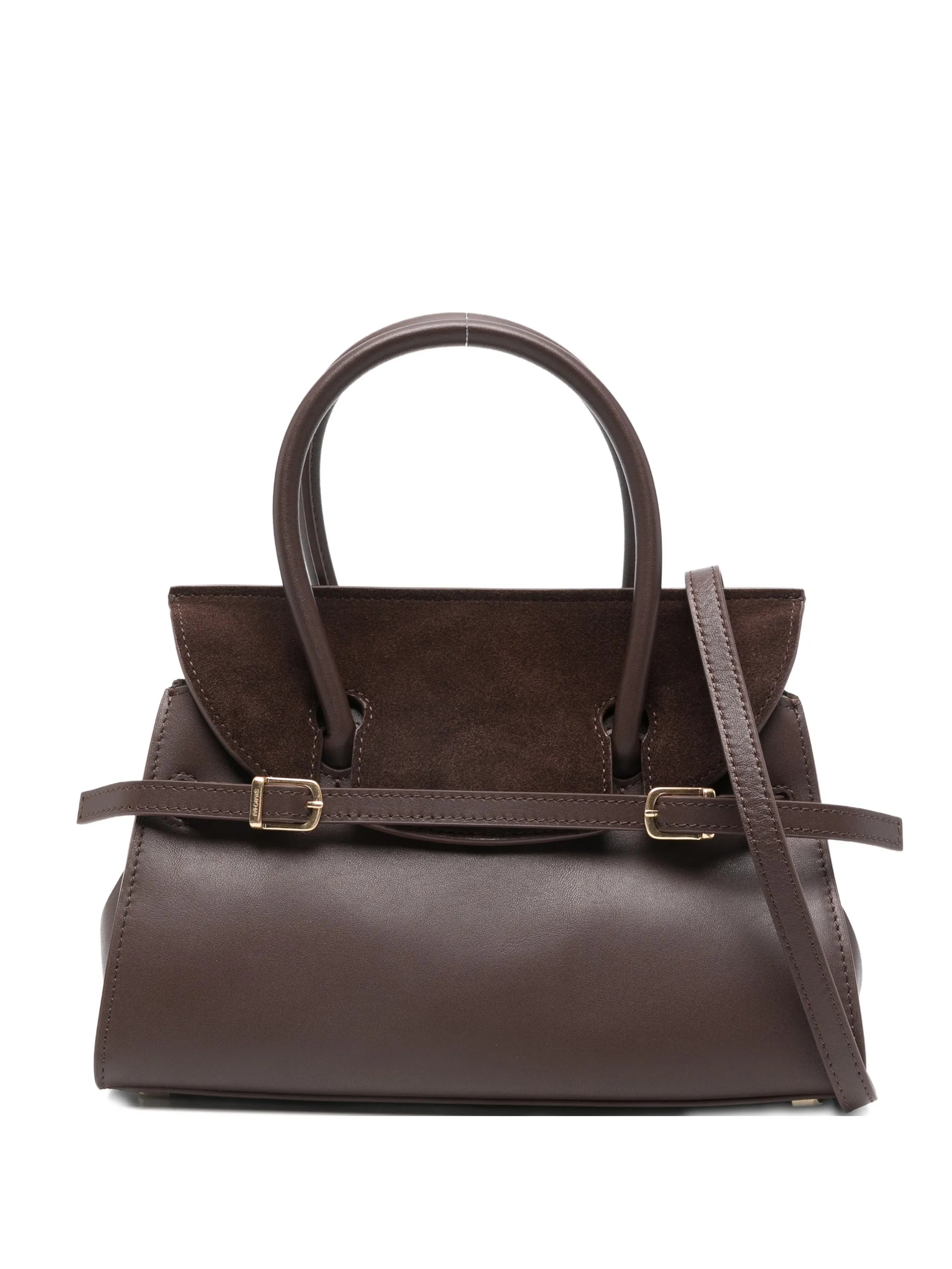 small River suede-panel buckled tote bag
