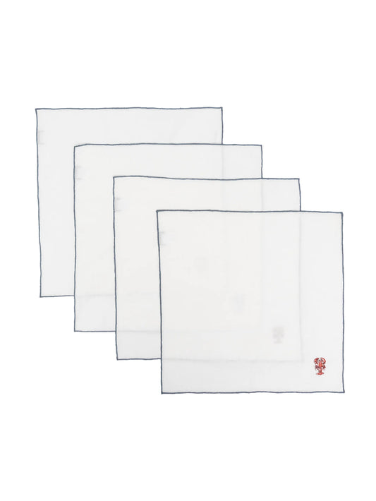 embroidered lobster motif napkin (set of 4)