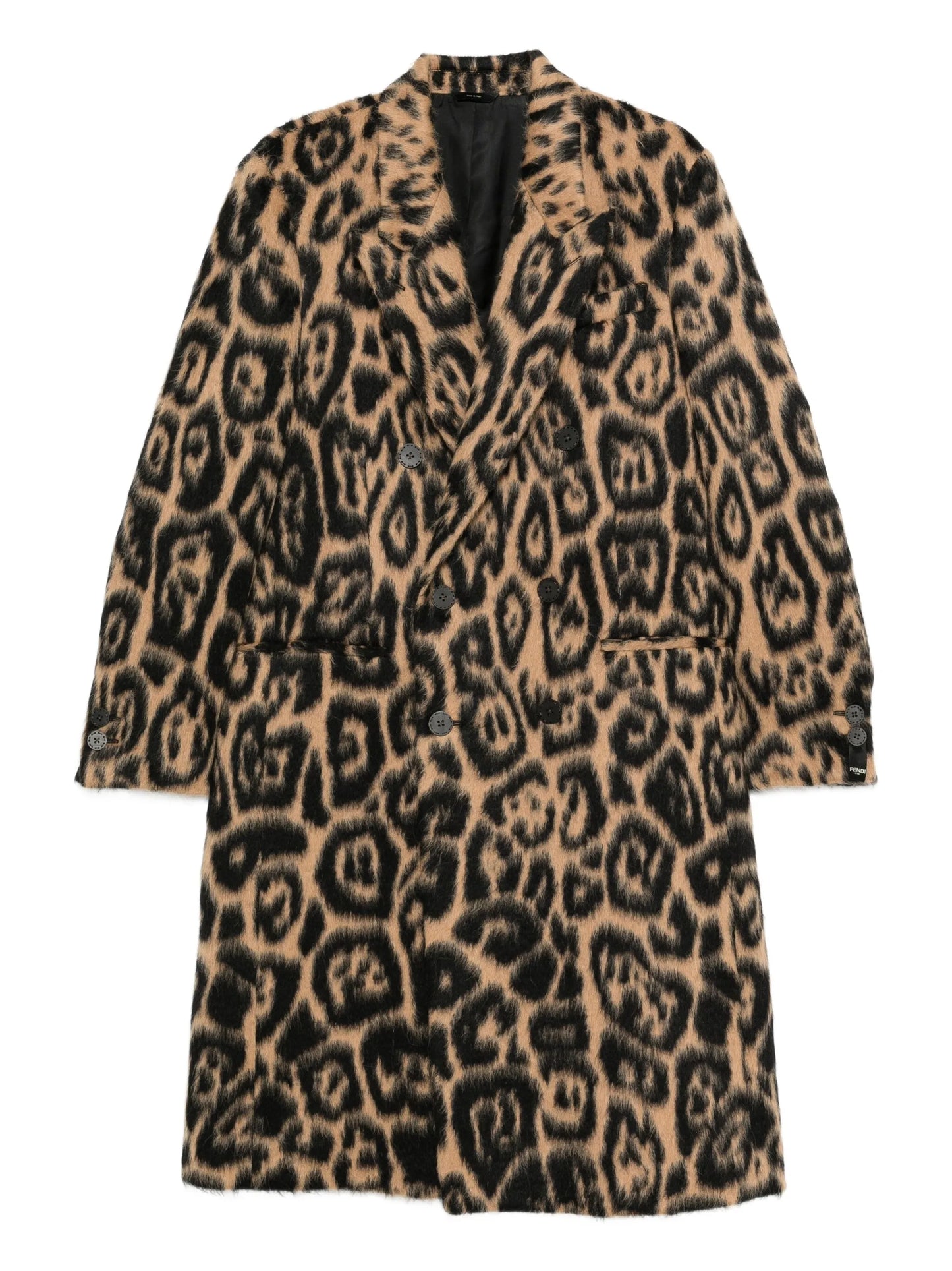 double-breasted leopard coat