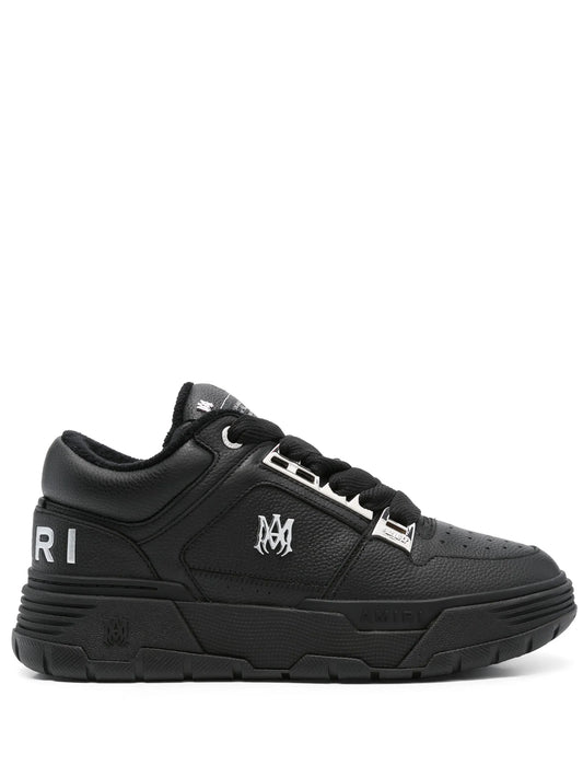 logo-embellished leather sneakers