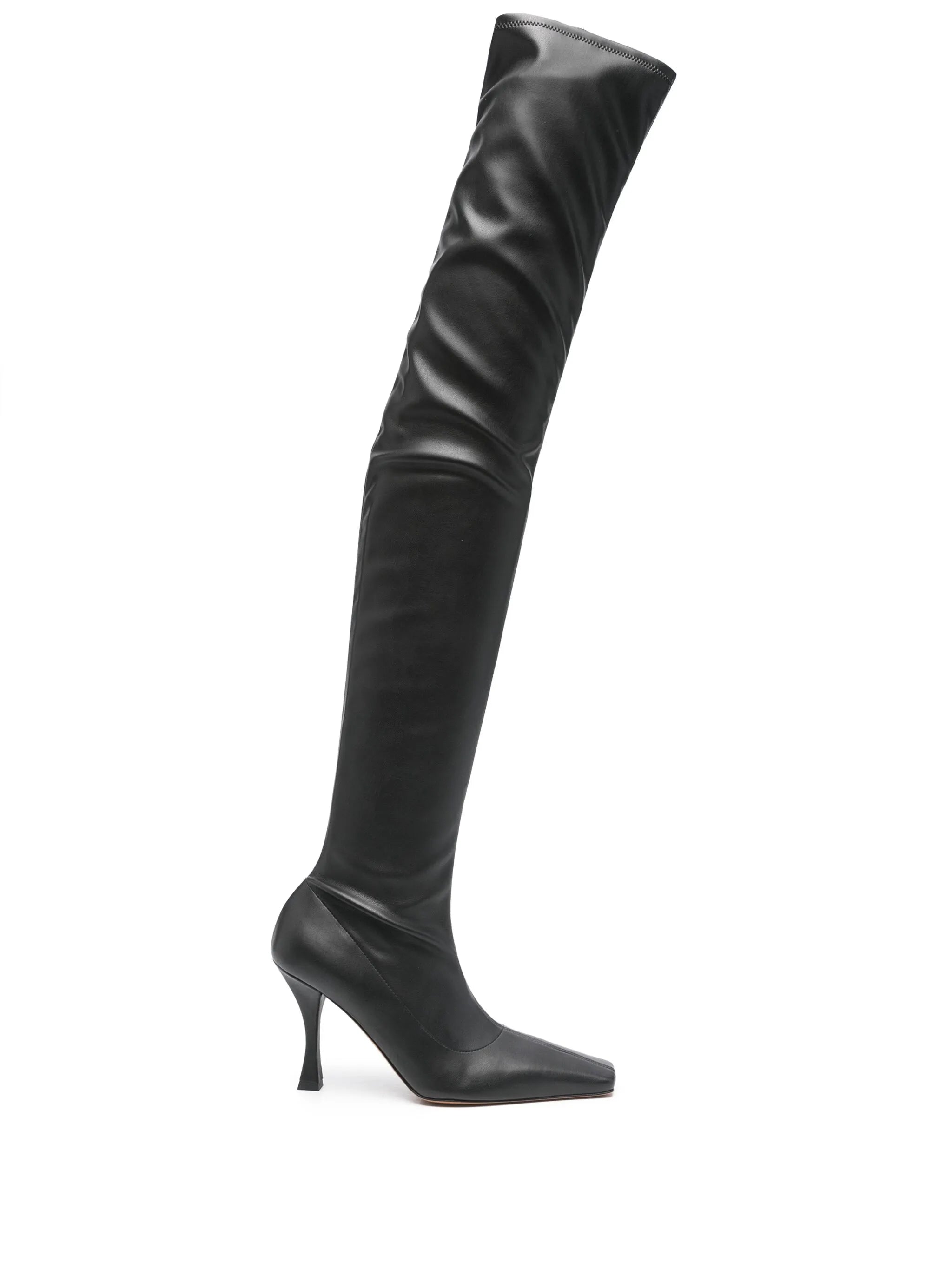 Trap knee-high boots