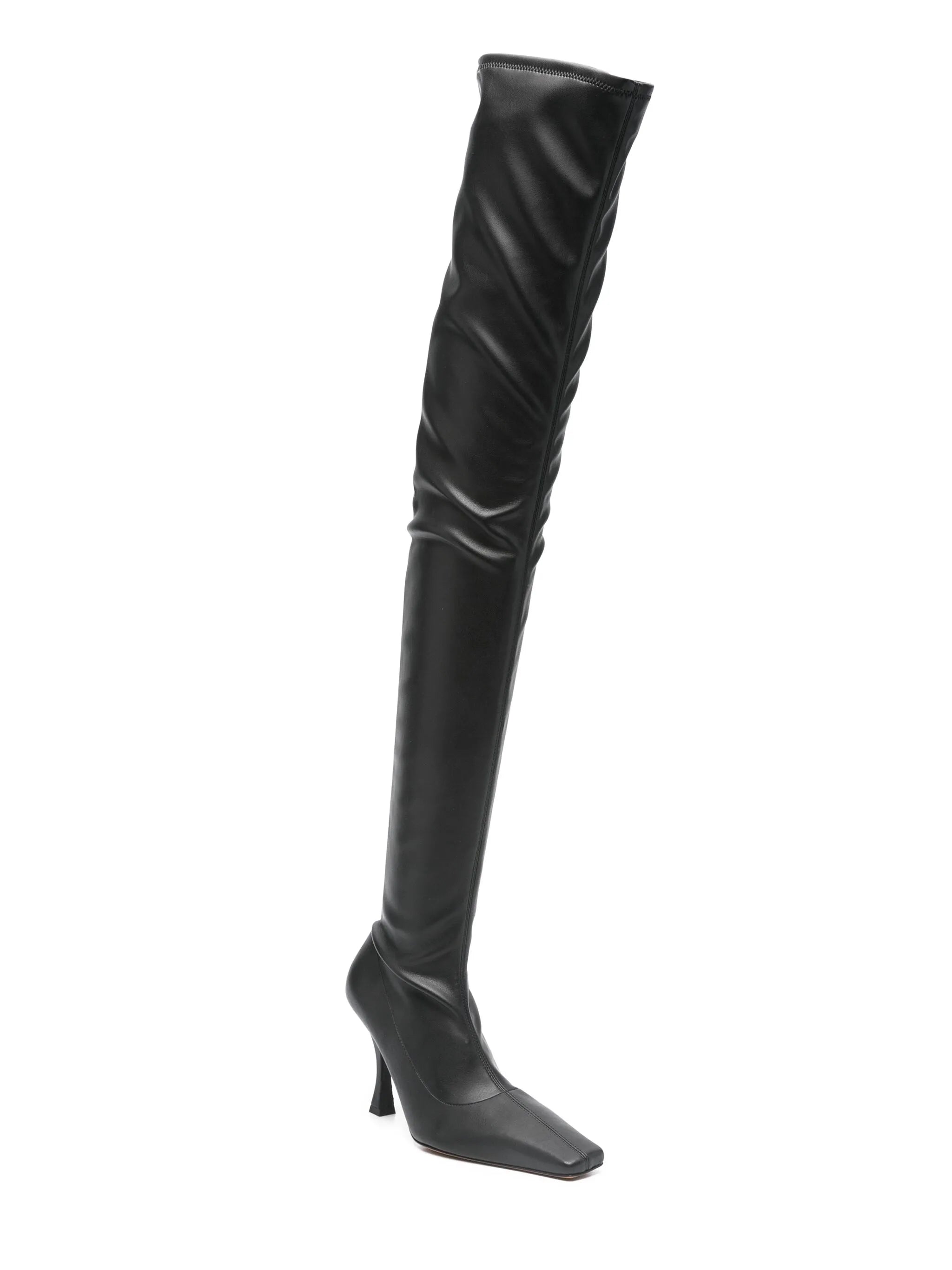 Trap knee-high boots