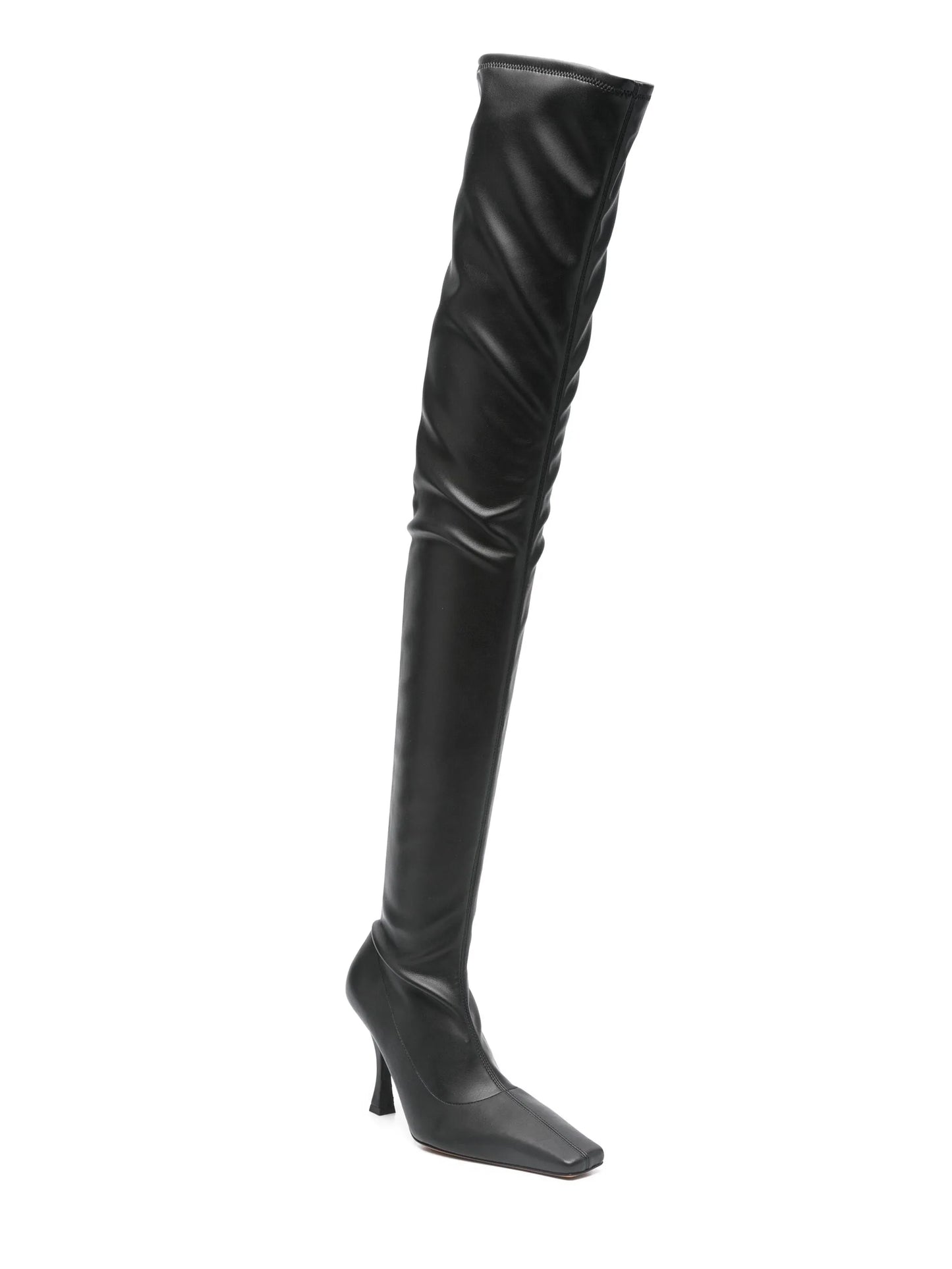 Trap knee-high boots