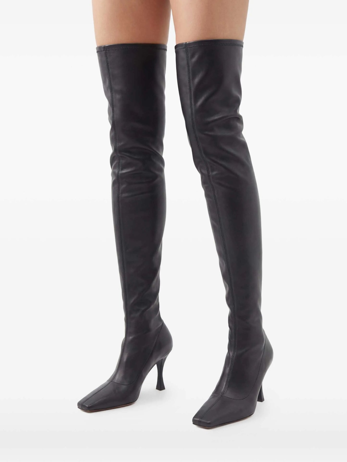 Trap knee-high boots